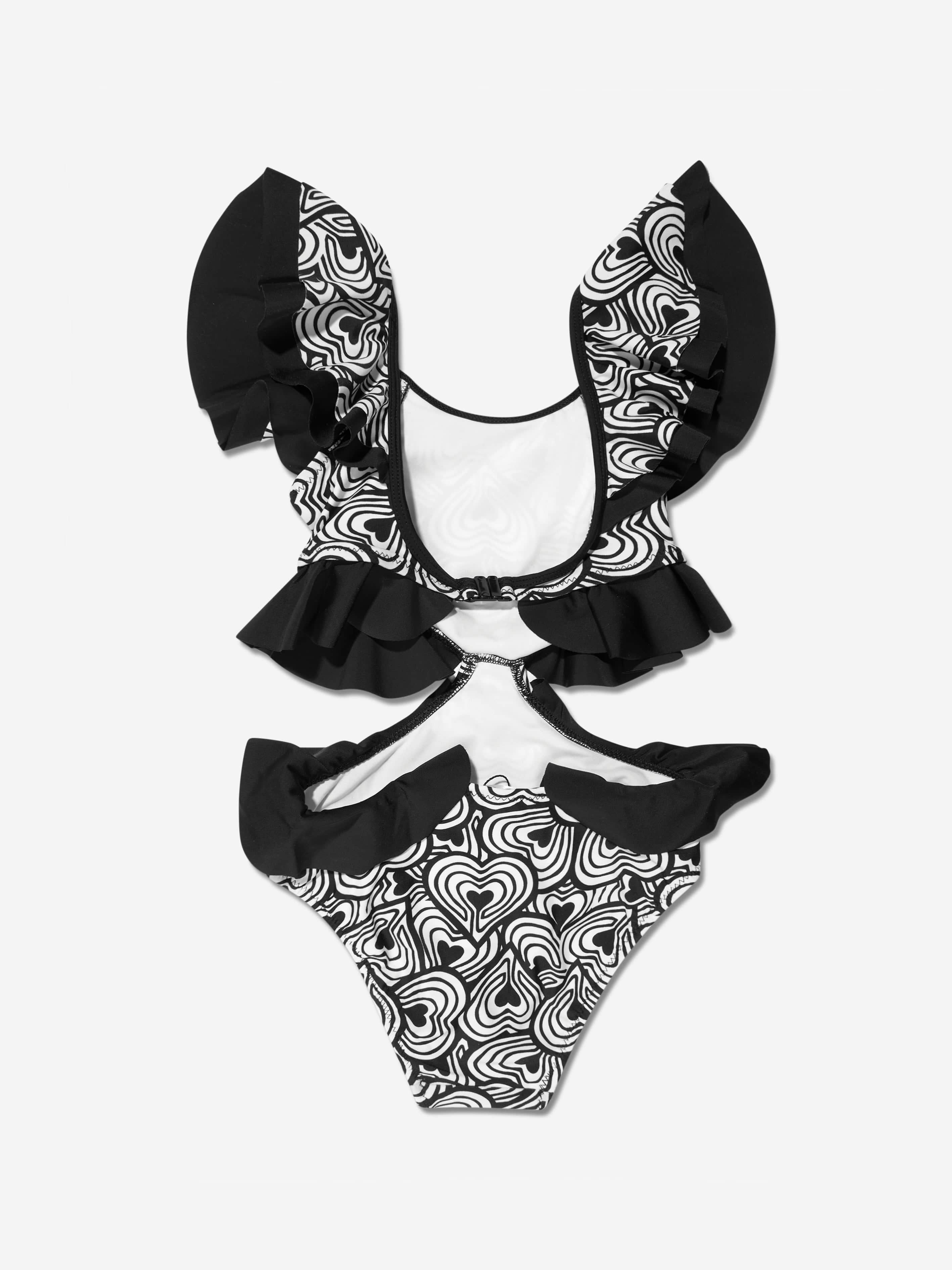 Nessi Byrd Girls Alexia Cut Out Swimsuit in Black