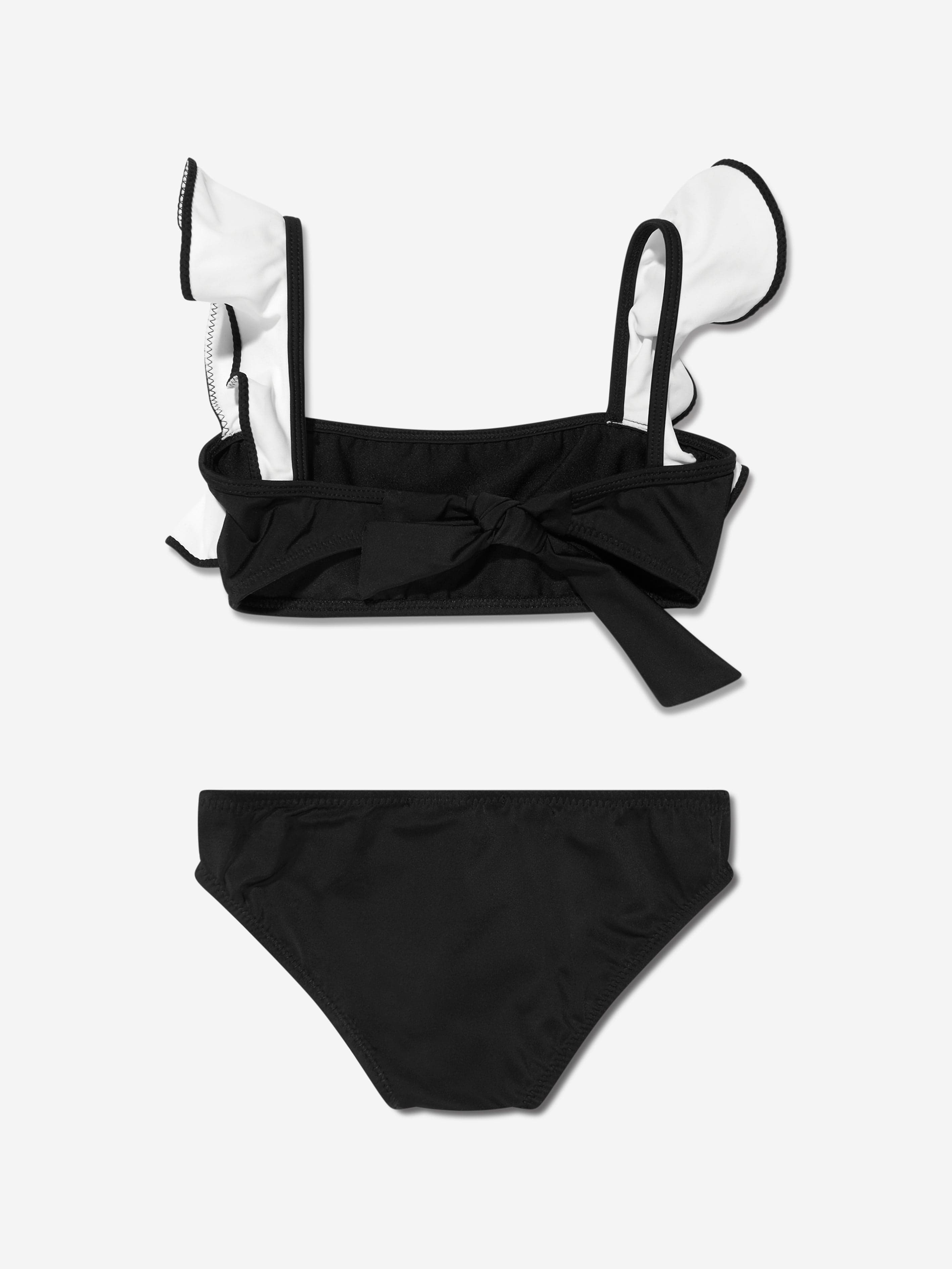 Nessi Byrd Girls Oppa Ruffle Bikini in Black