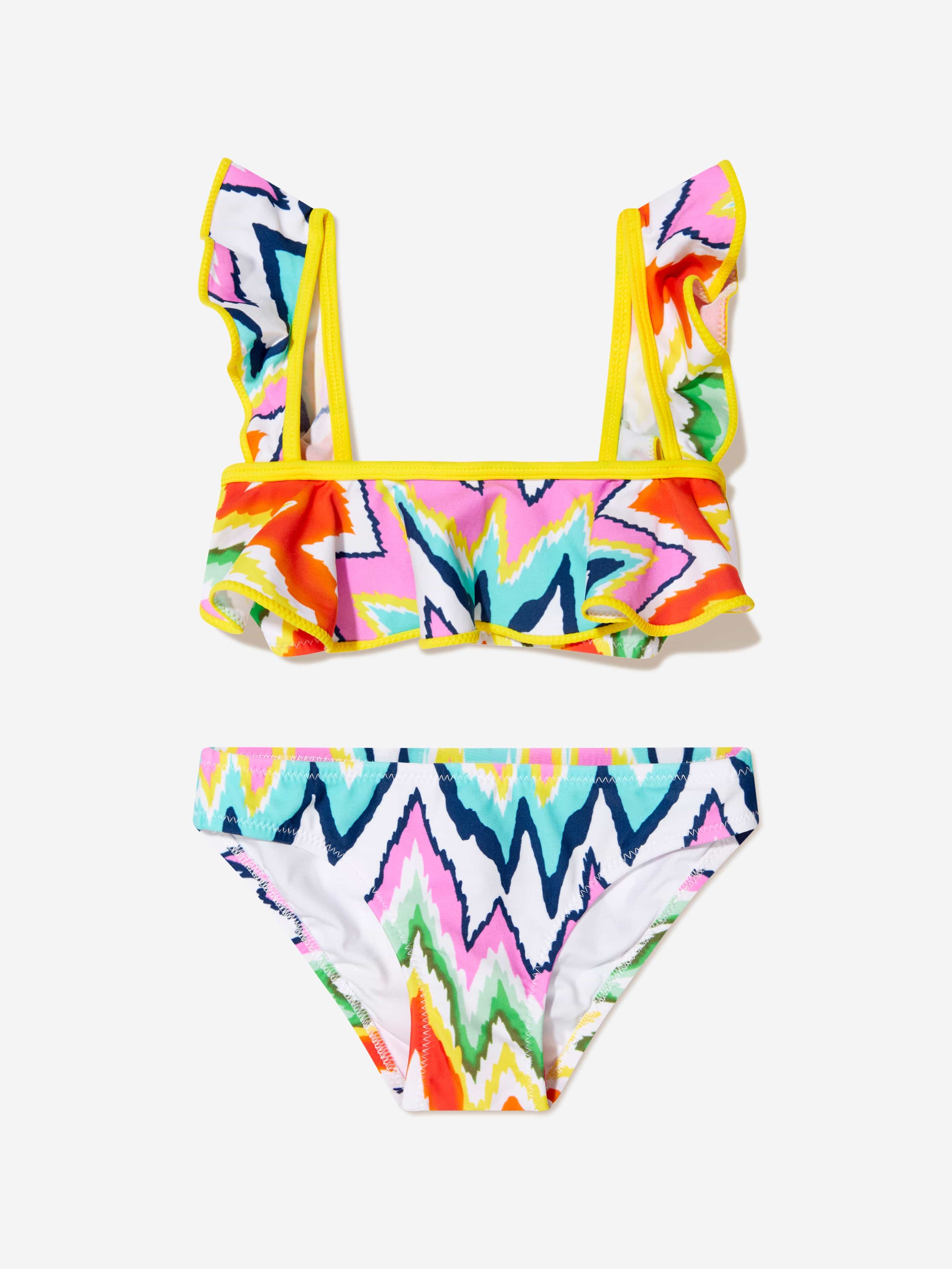 Nessi Byrd Girls Akeno Zig Zag Bikini in Multicolour