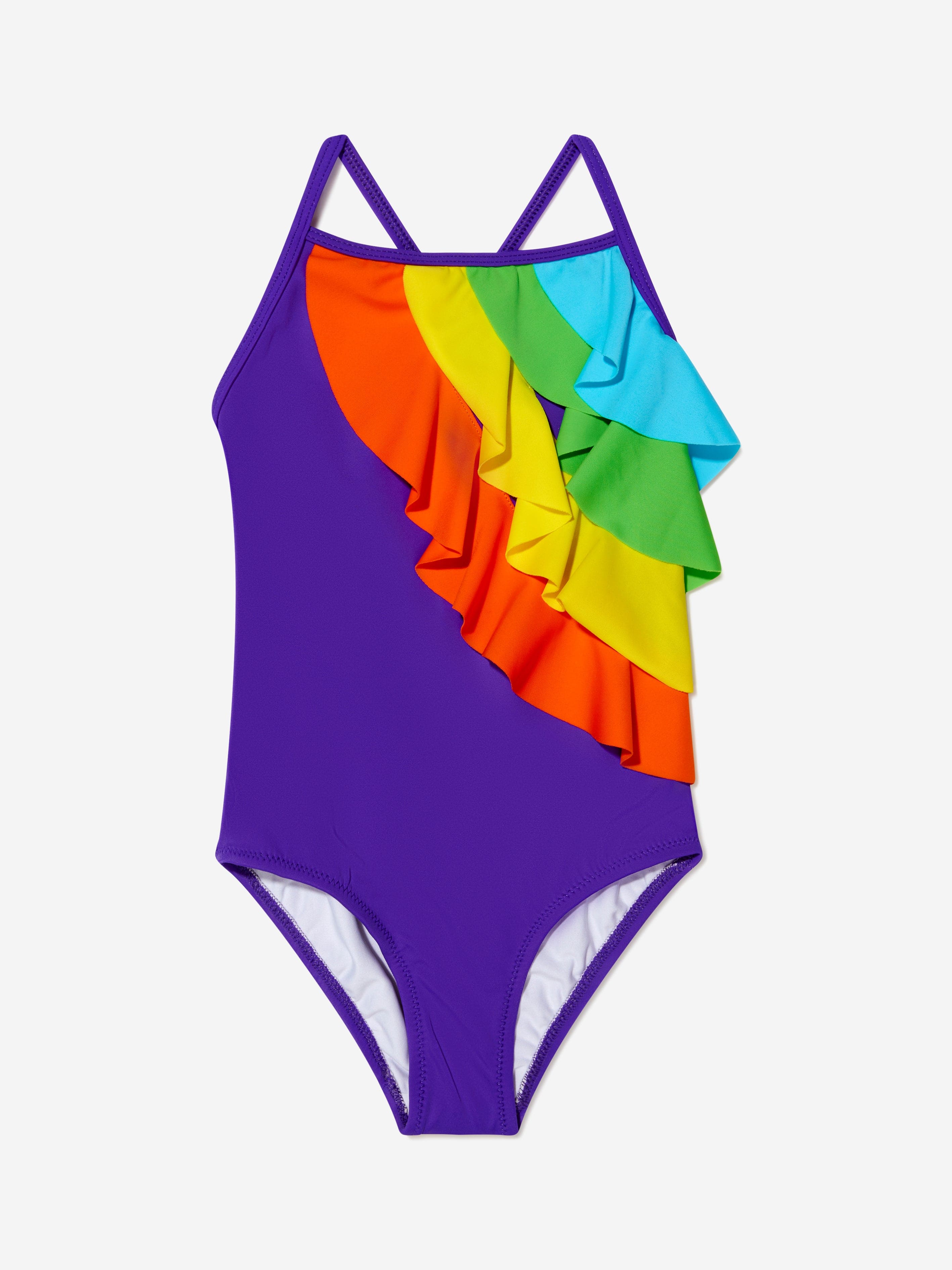 Nessi Byrd Girls Ezra Frill Swimsuit in Purple