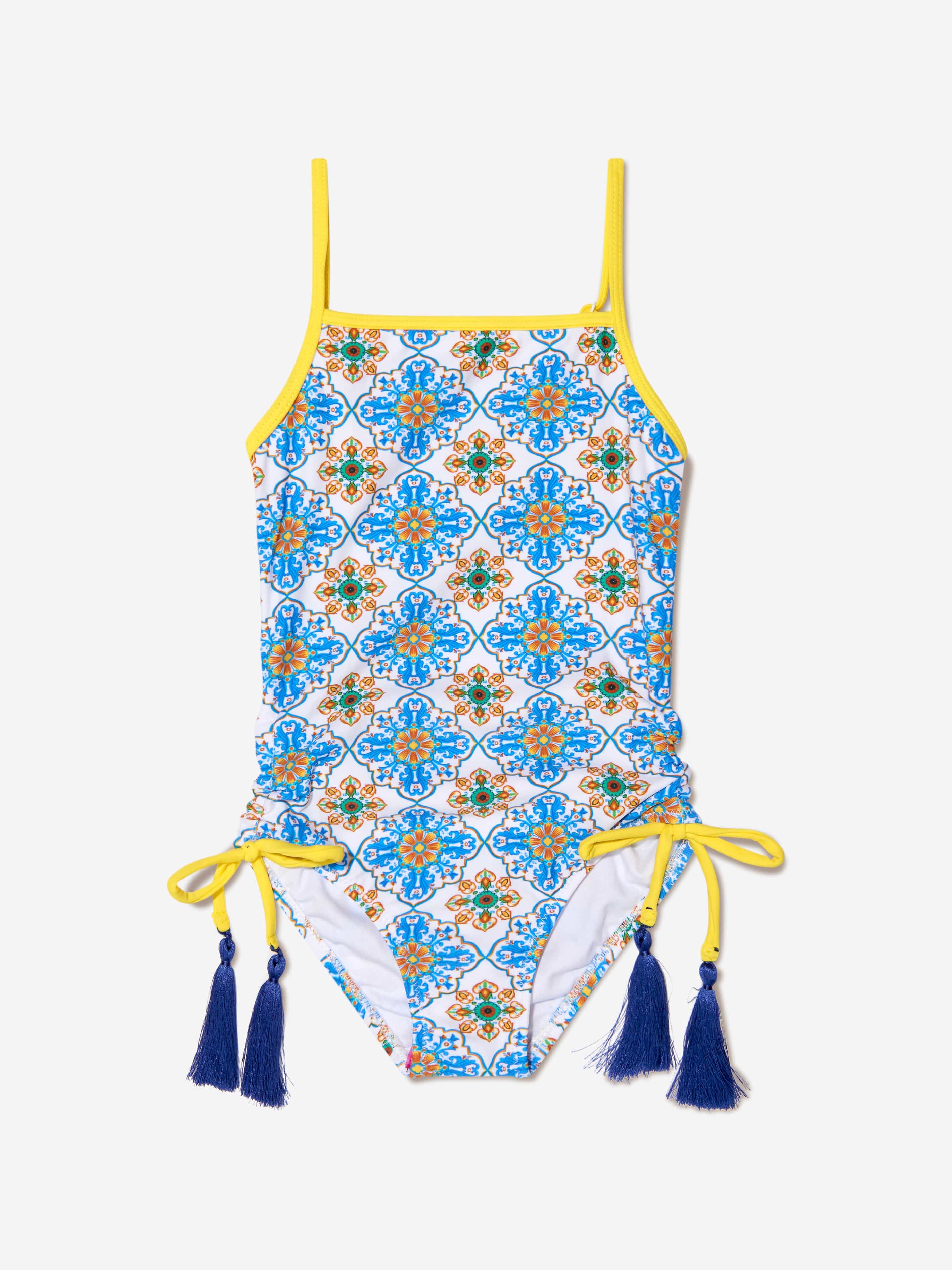 Nessi Byrd Girls Cardelia Patterned Swimsuit in Multicolour