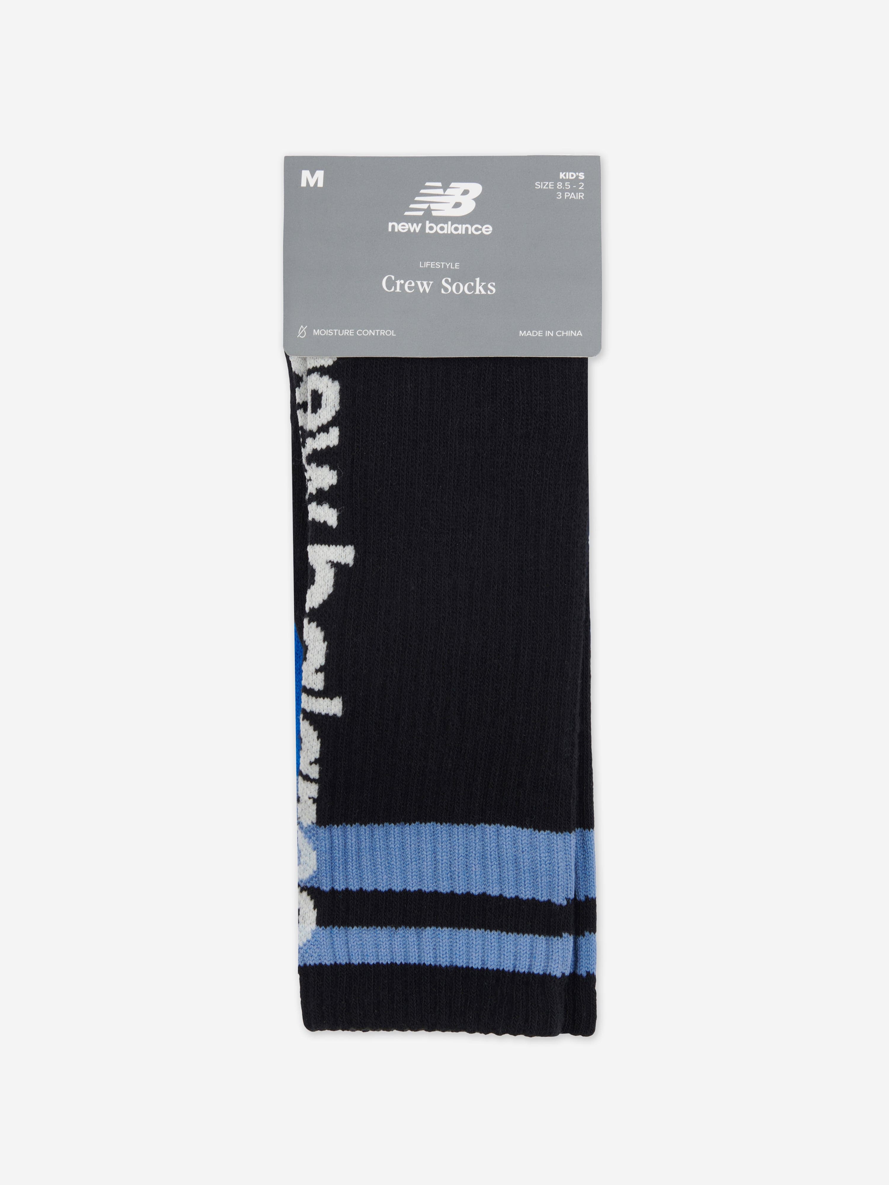 New Balance Boys 3 Pack Basketball Socks Set in Multicolour