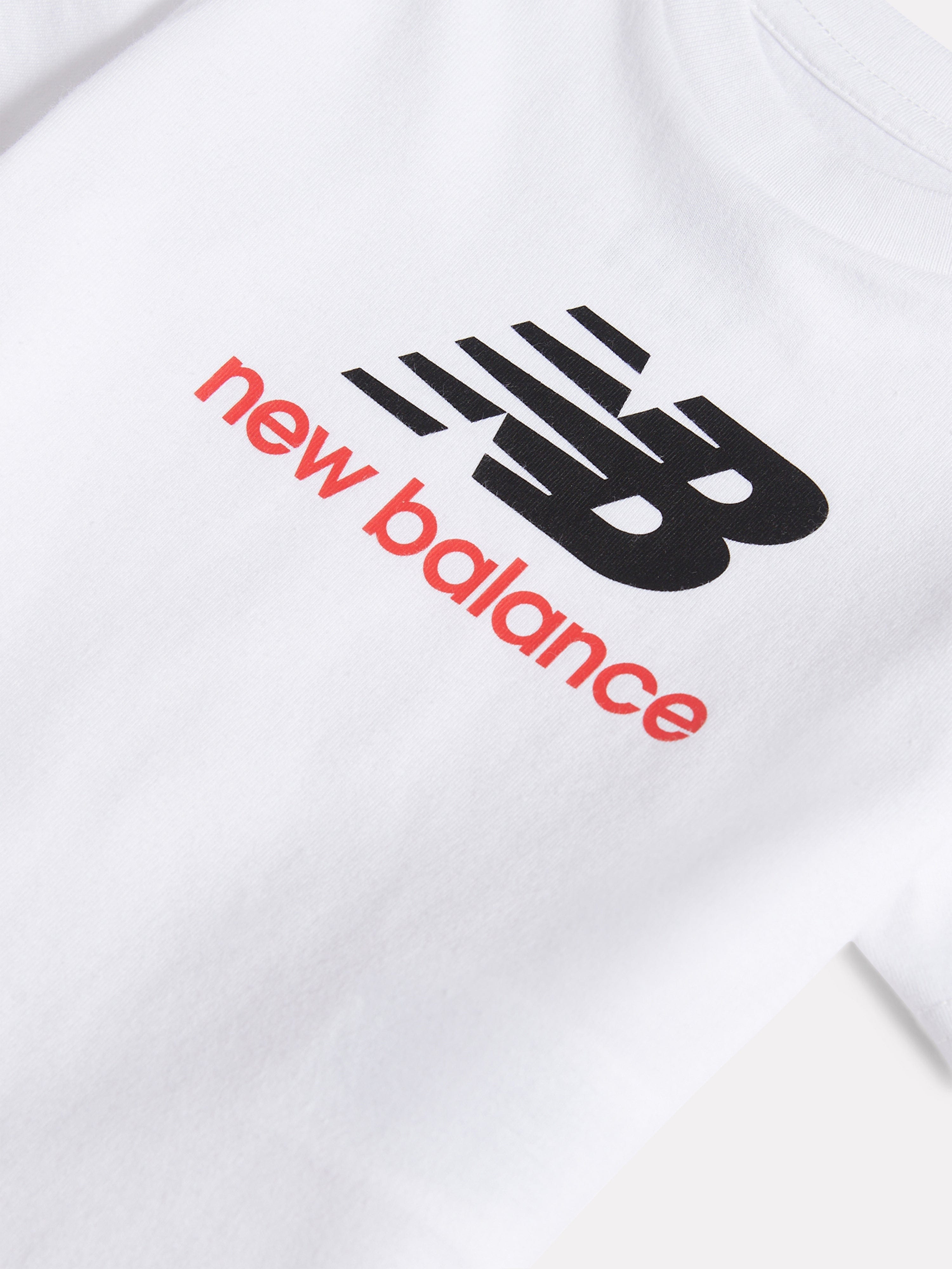 New Balance Boys Jersey Stacked Logo T-Shirt in White