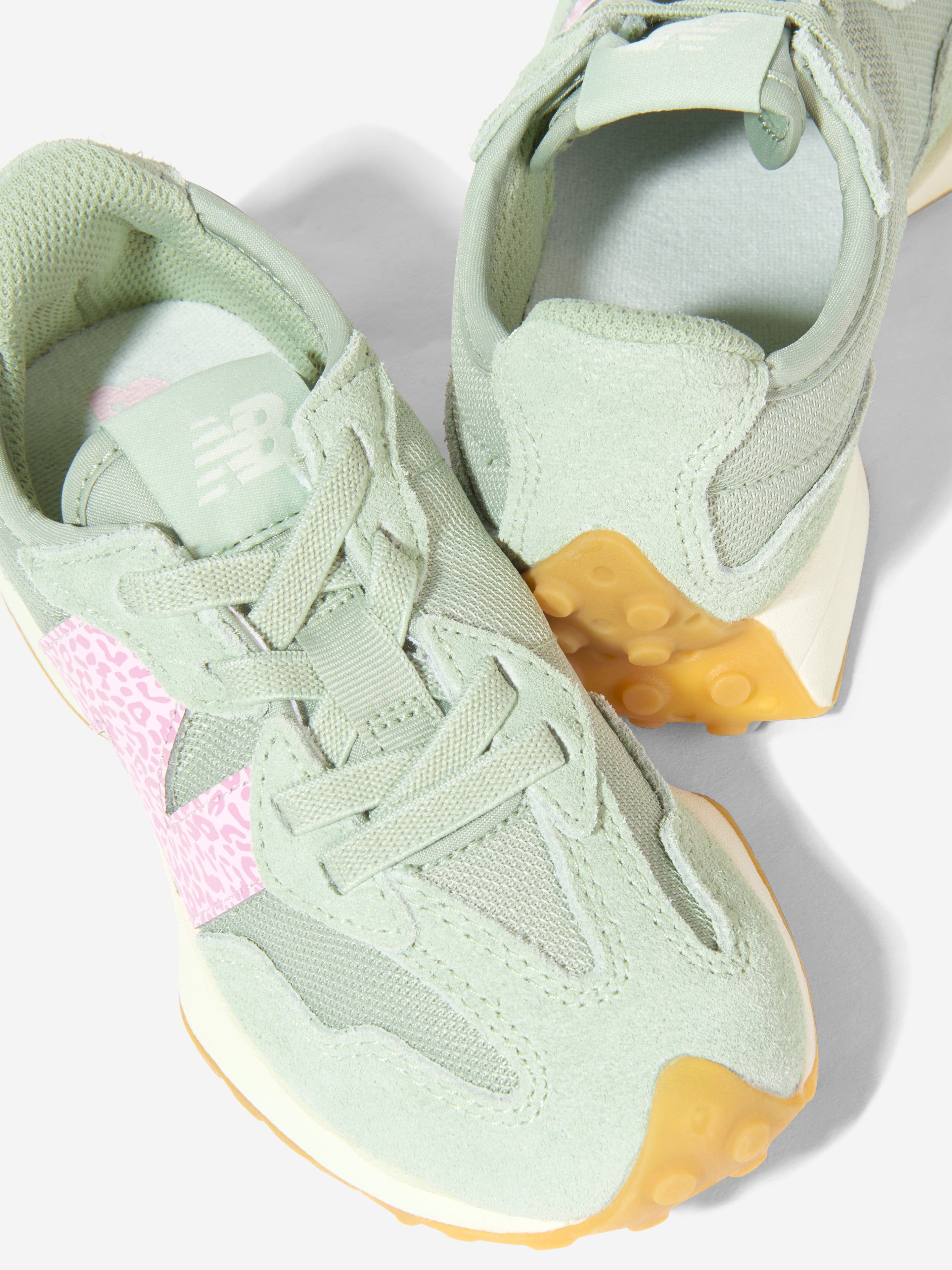 New Balance Girls 327 Bungee Lace Trainers in Green