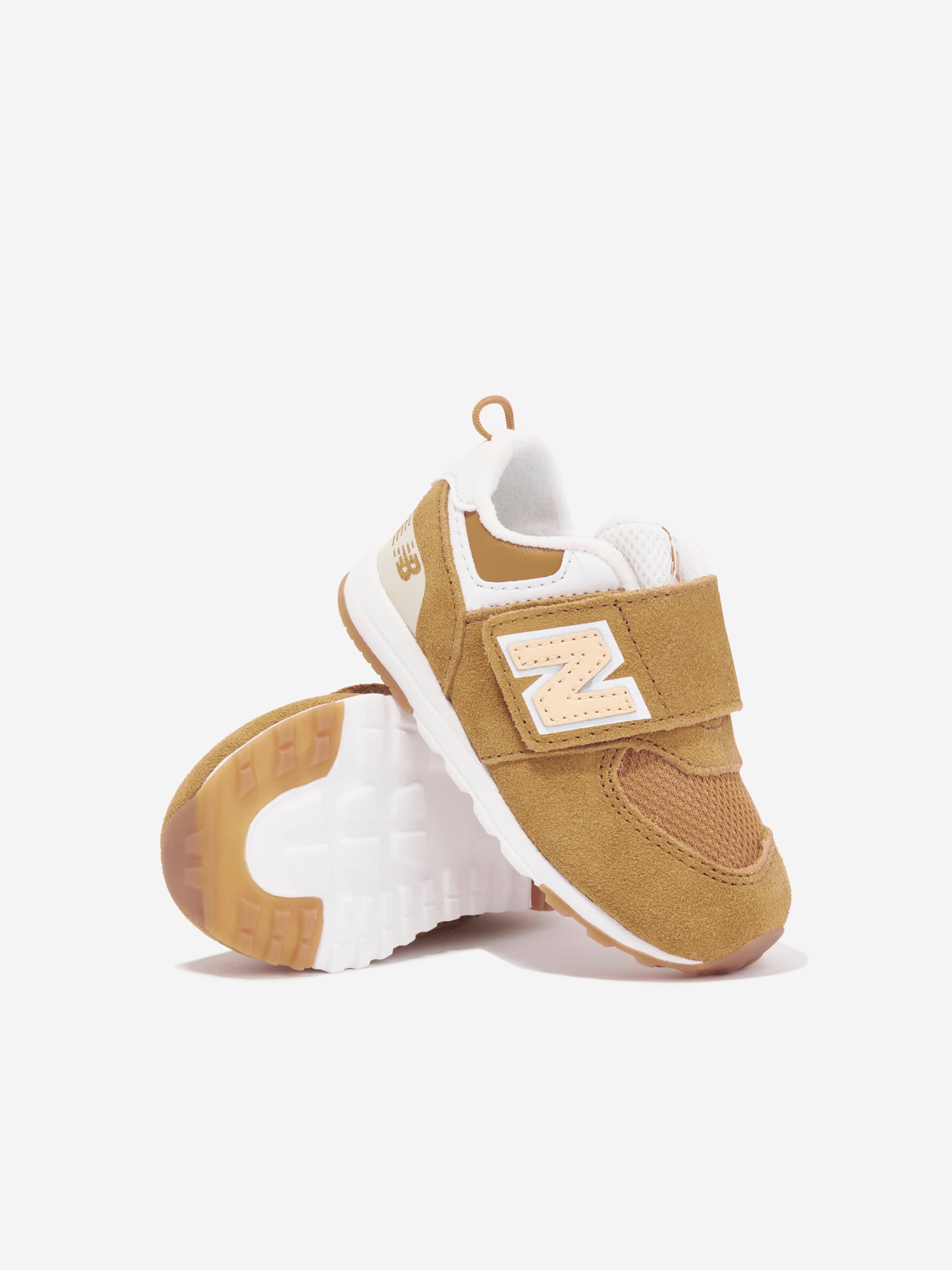 New Balance Kids 574 Logo Trainers in Beige