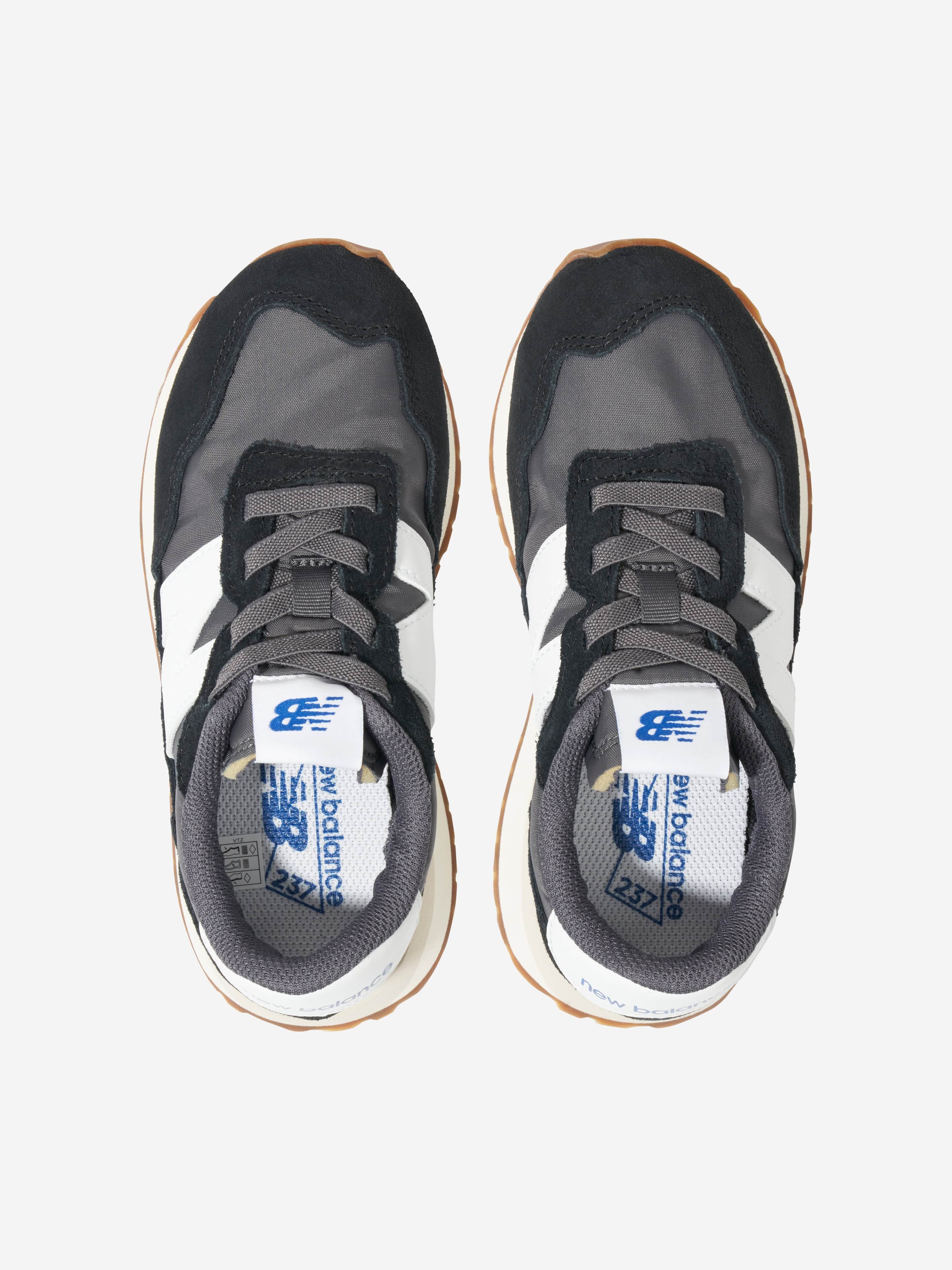 New Balance Kids 237 Lace Up Logo Trainers in Black