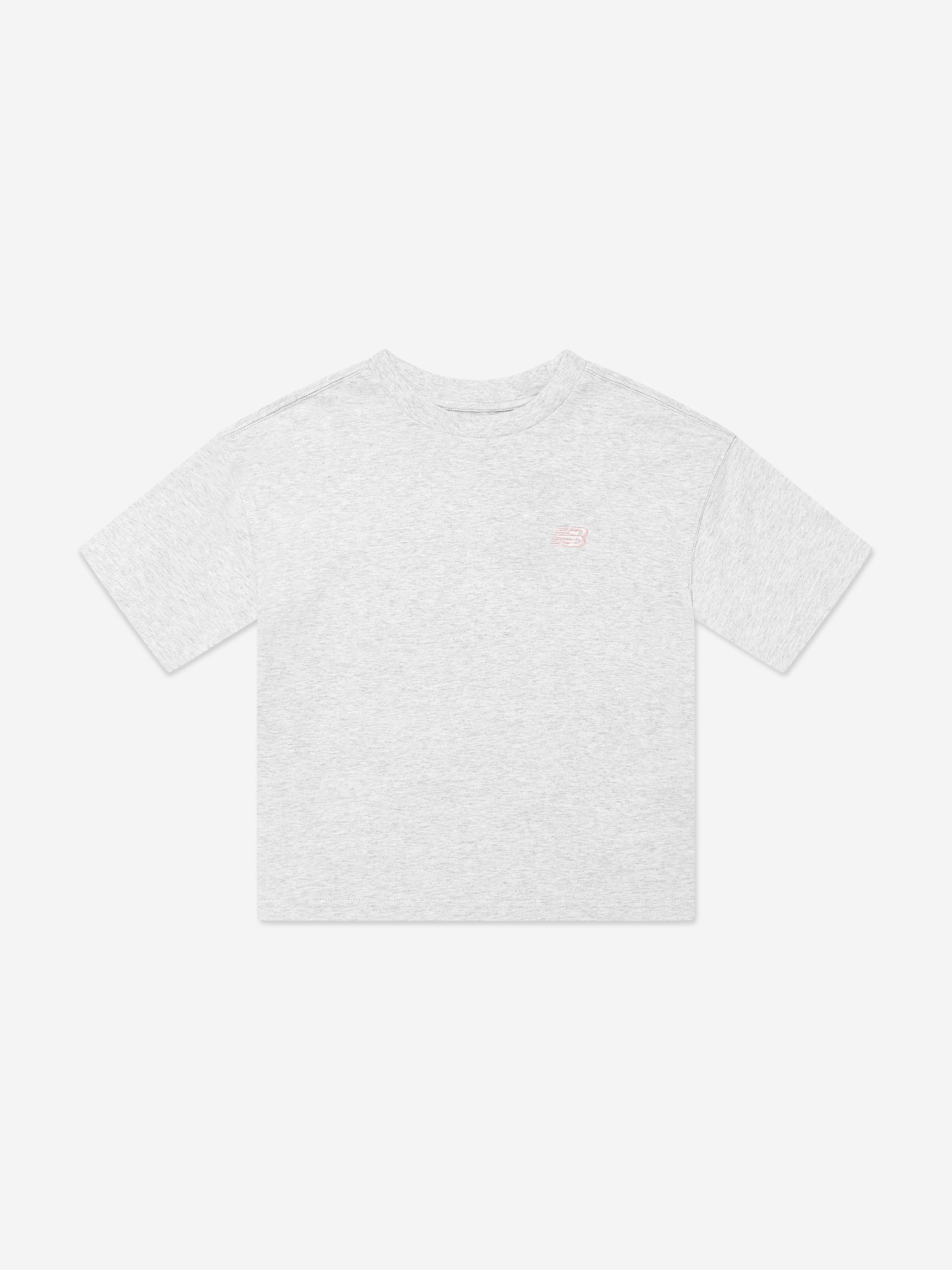 New Balance Girls Small Logo Jersey T-Shirt in Grey