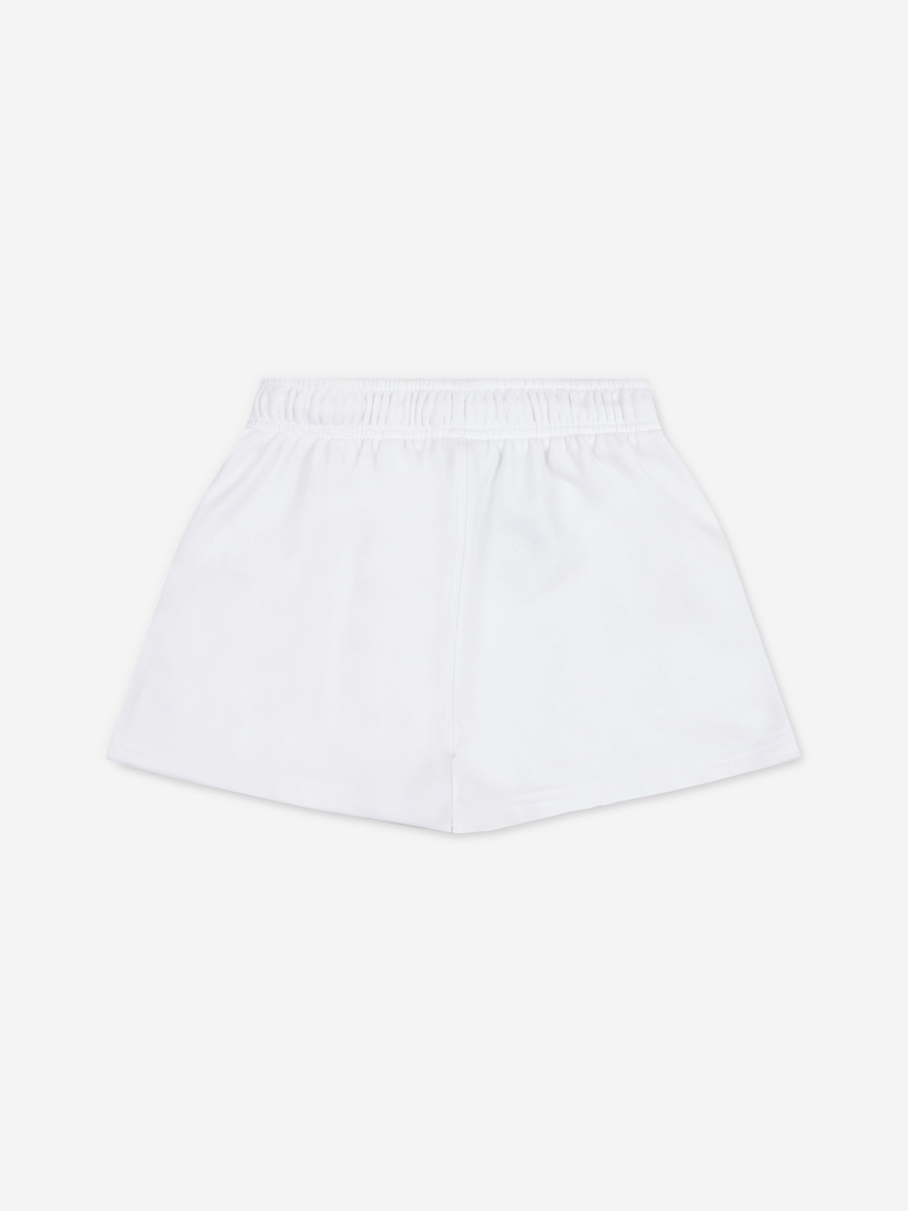 New Balance Girls Floral Vines Graphic Shorts in White