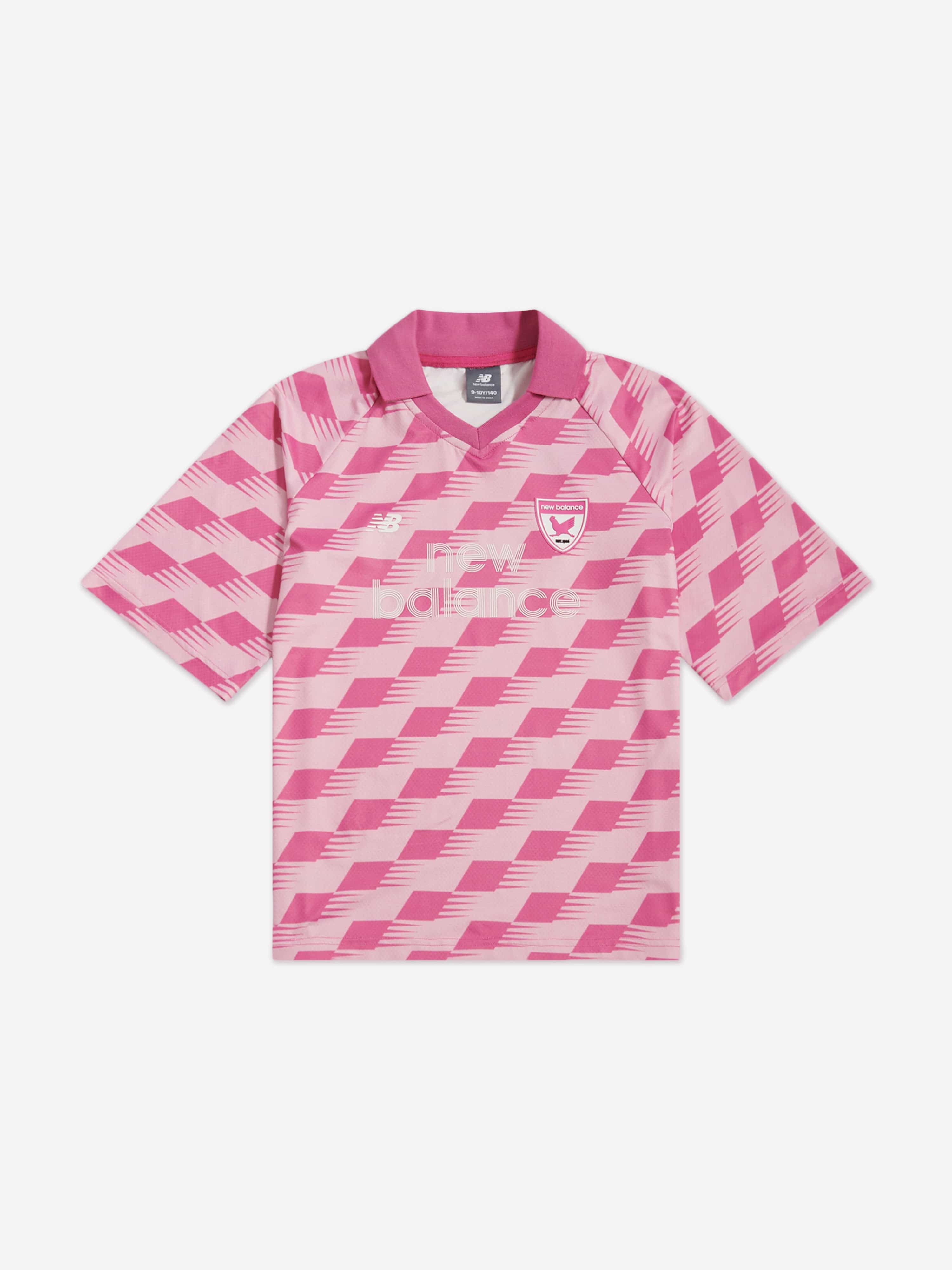 New Balance Girls Megaspeed AOP Football T-Shirt in Pink