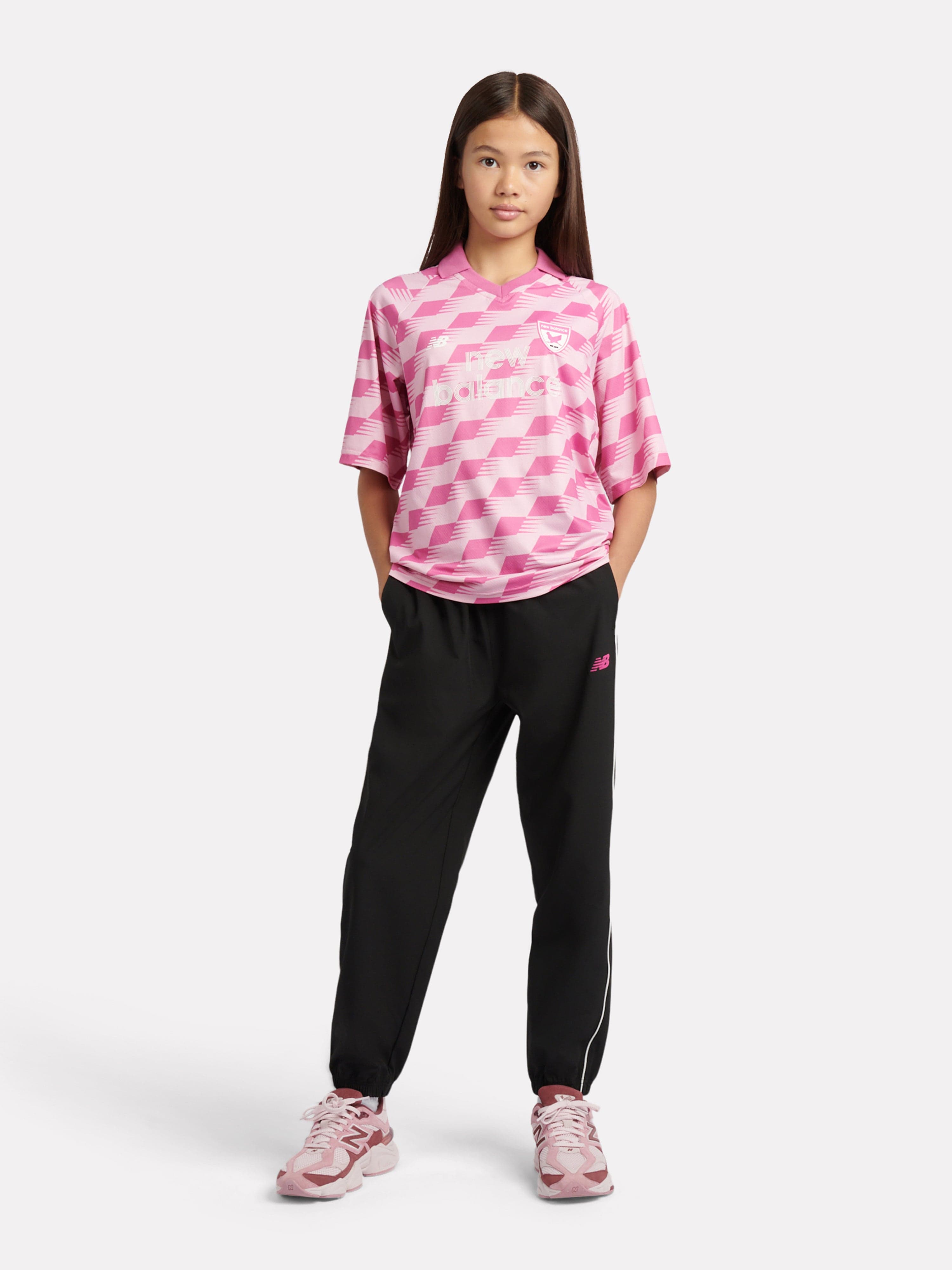 New Balance Girls Megaspeed AOP Football T-Shirt in Pink