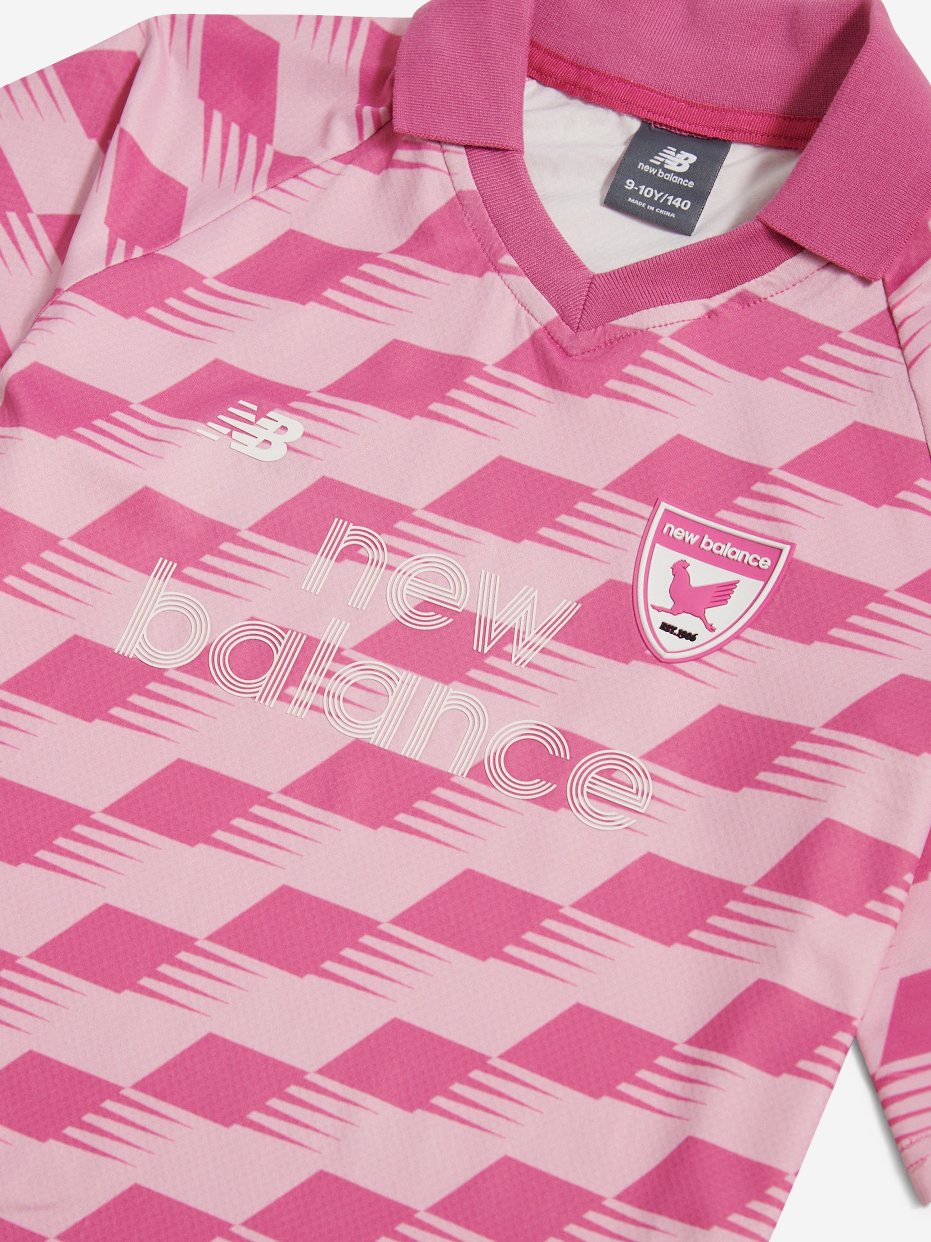 New Balance Girls Megaspeed AOP Football T-Shirt in Pink