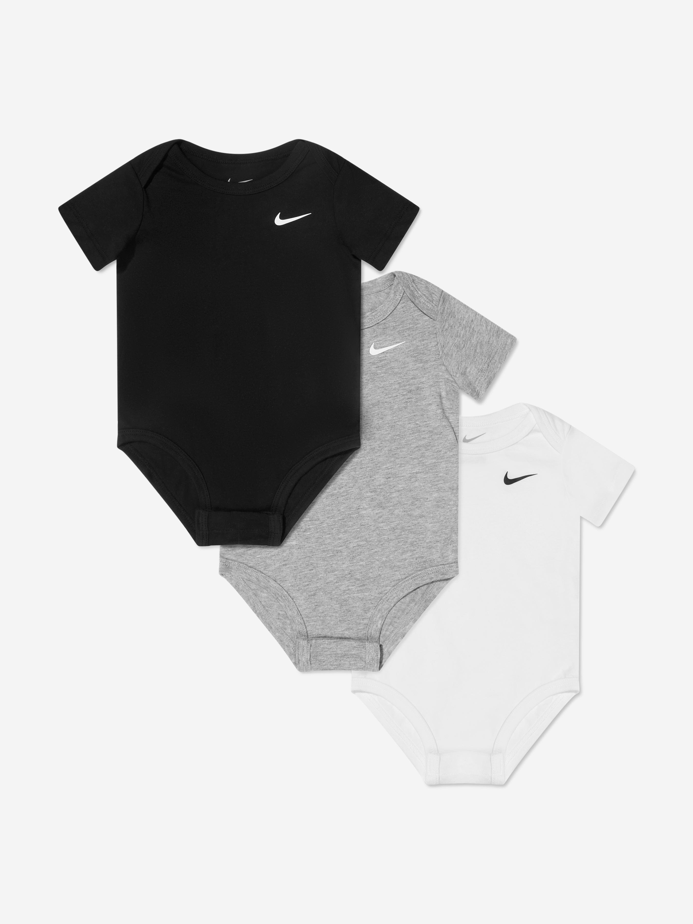 Nike Baby Boys 3 Pack Swoosh Bodysuit Set in Black