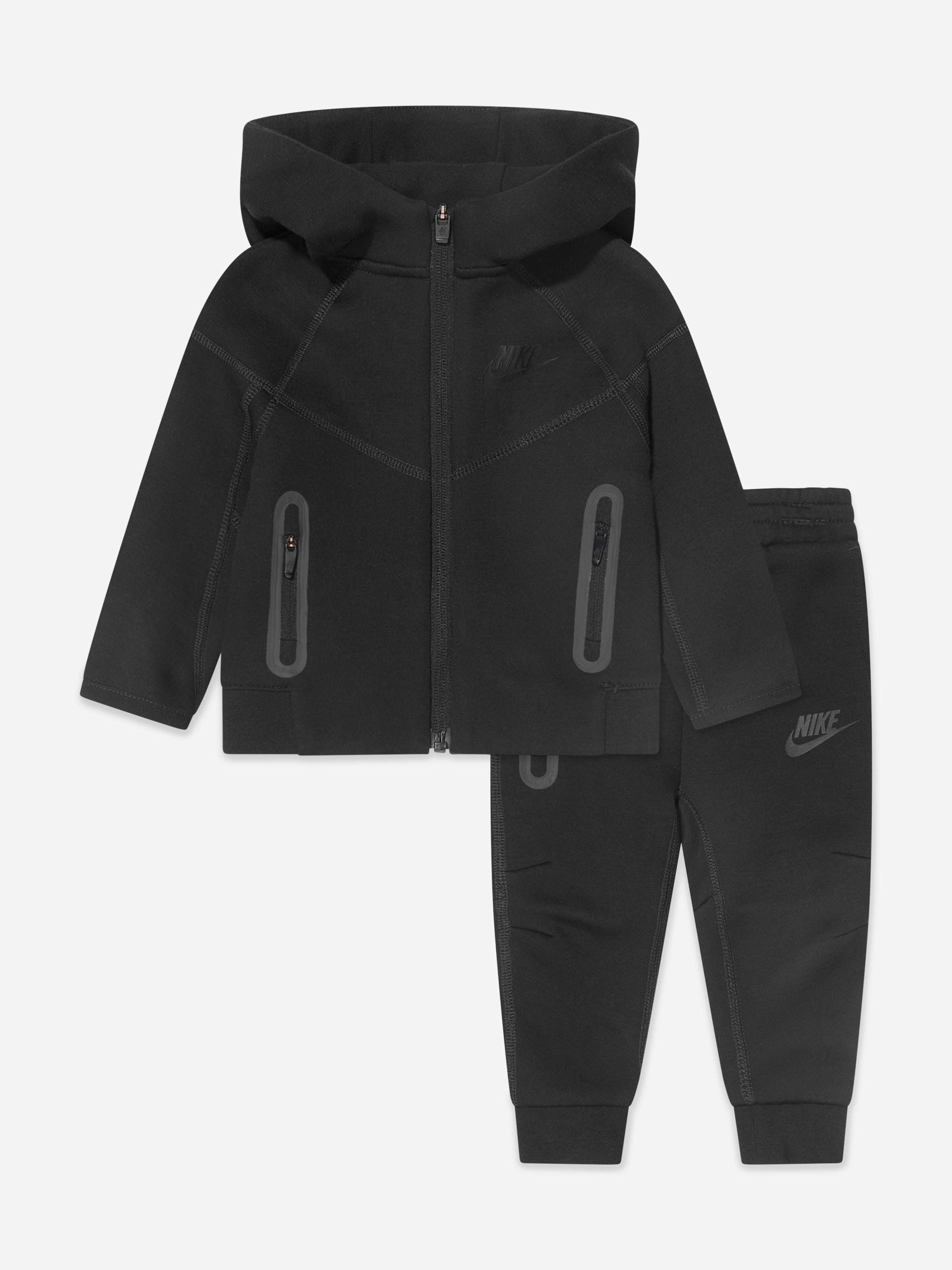 Nike Boys Tech Fleece Hooded Tracksuit in Black