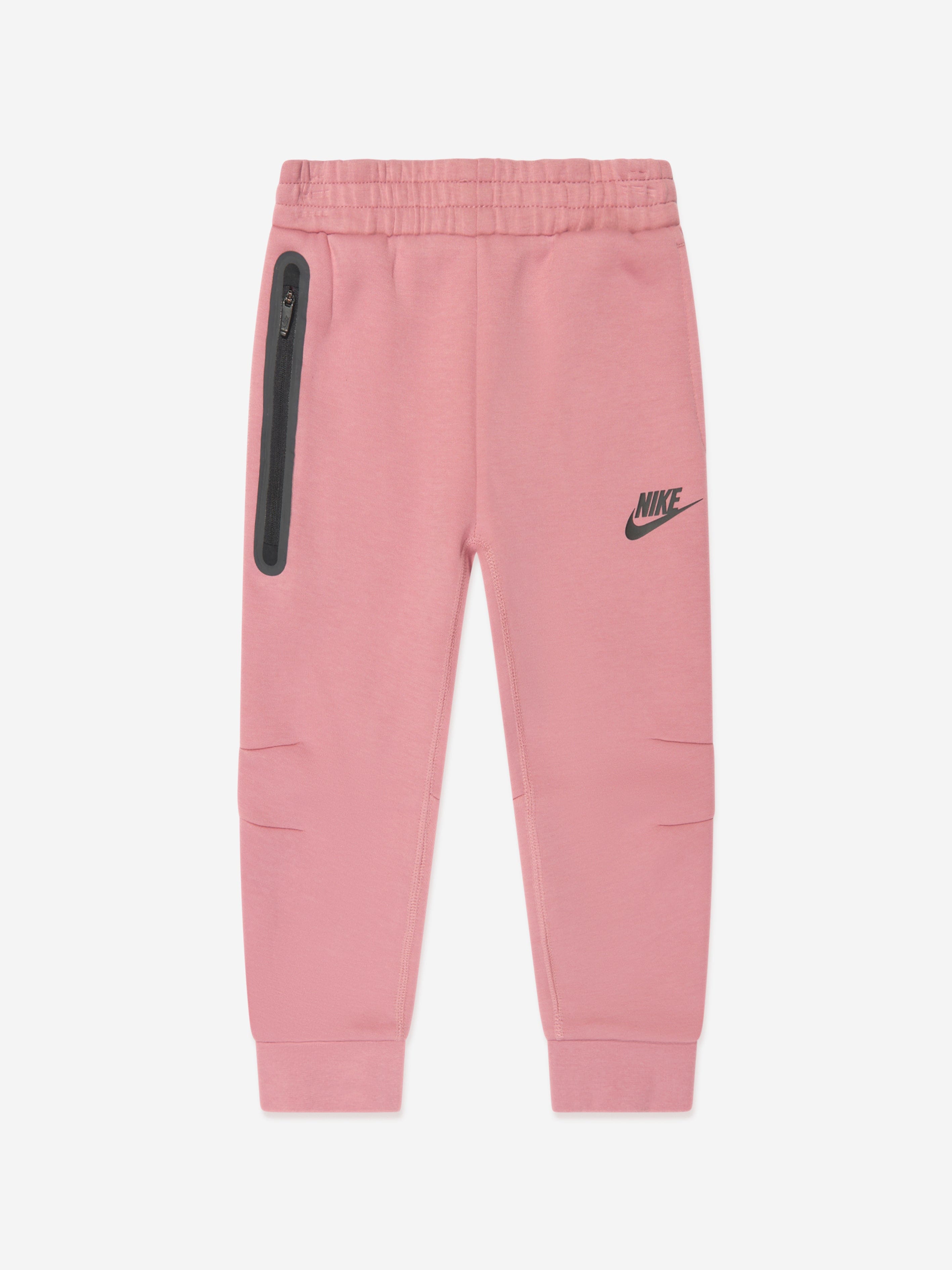 Nike Girls Tech Fleece Hooded Tracksuit in Pink