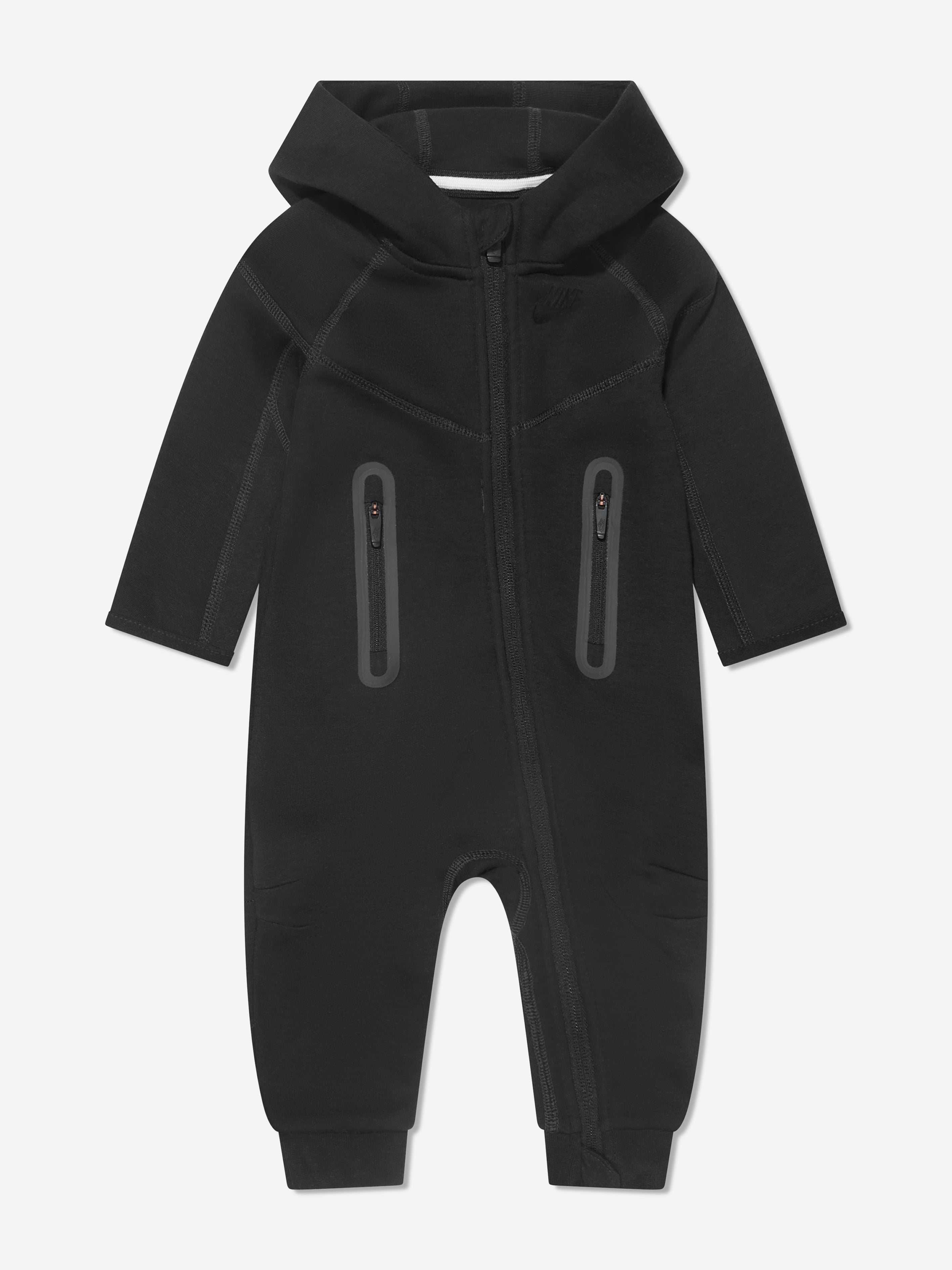 Nike Baby Boys Tech Fleece Hooded Coverall in Black