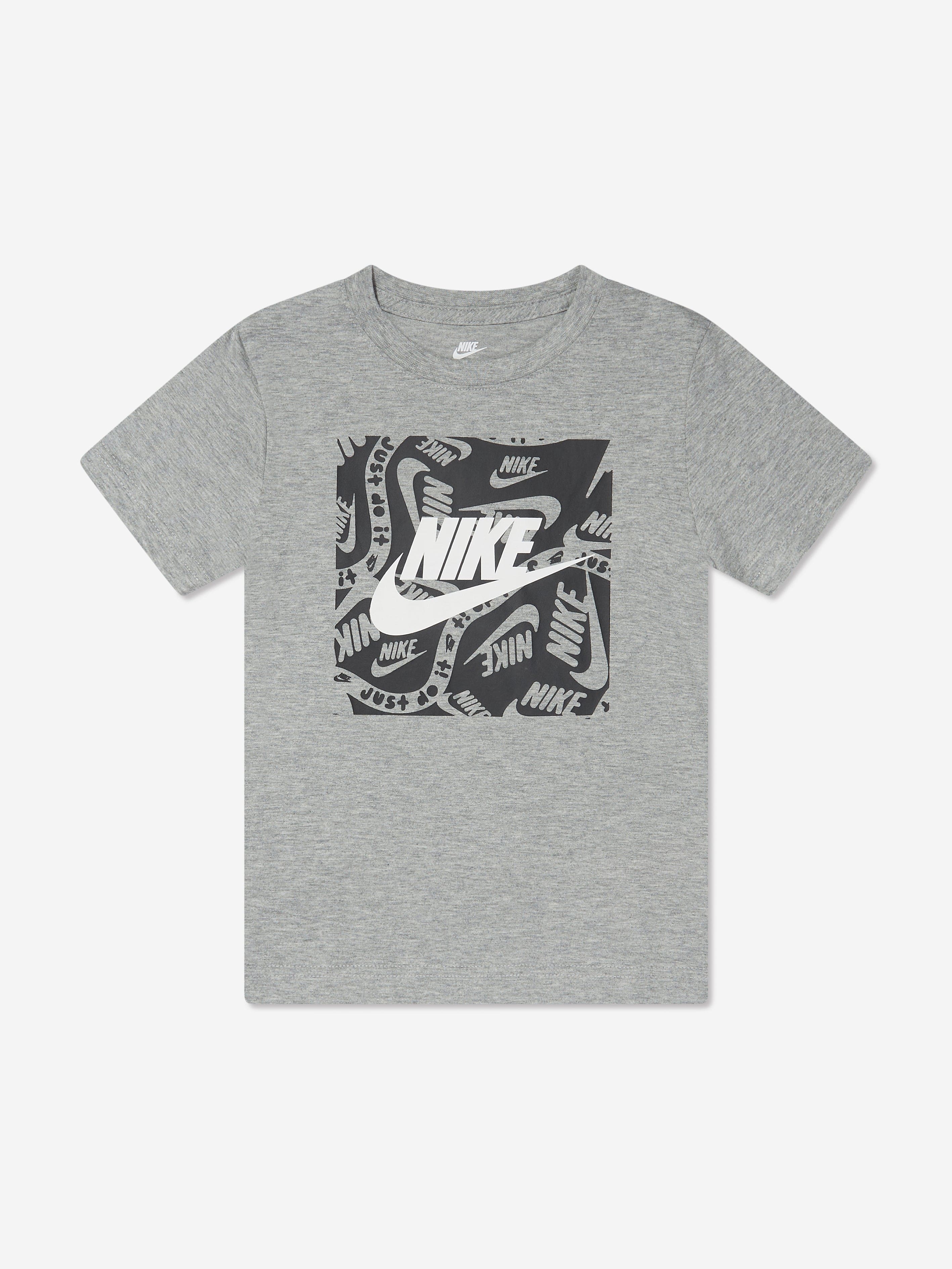 Nike Boys Brandmark Square T-Shirt in Grey