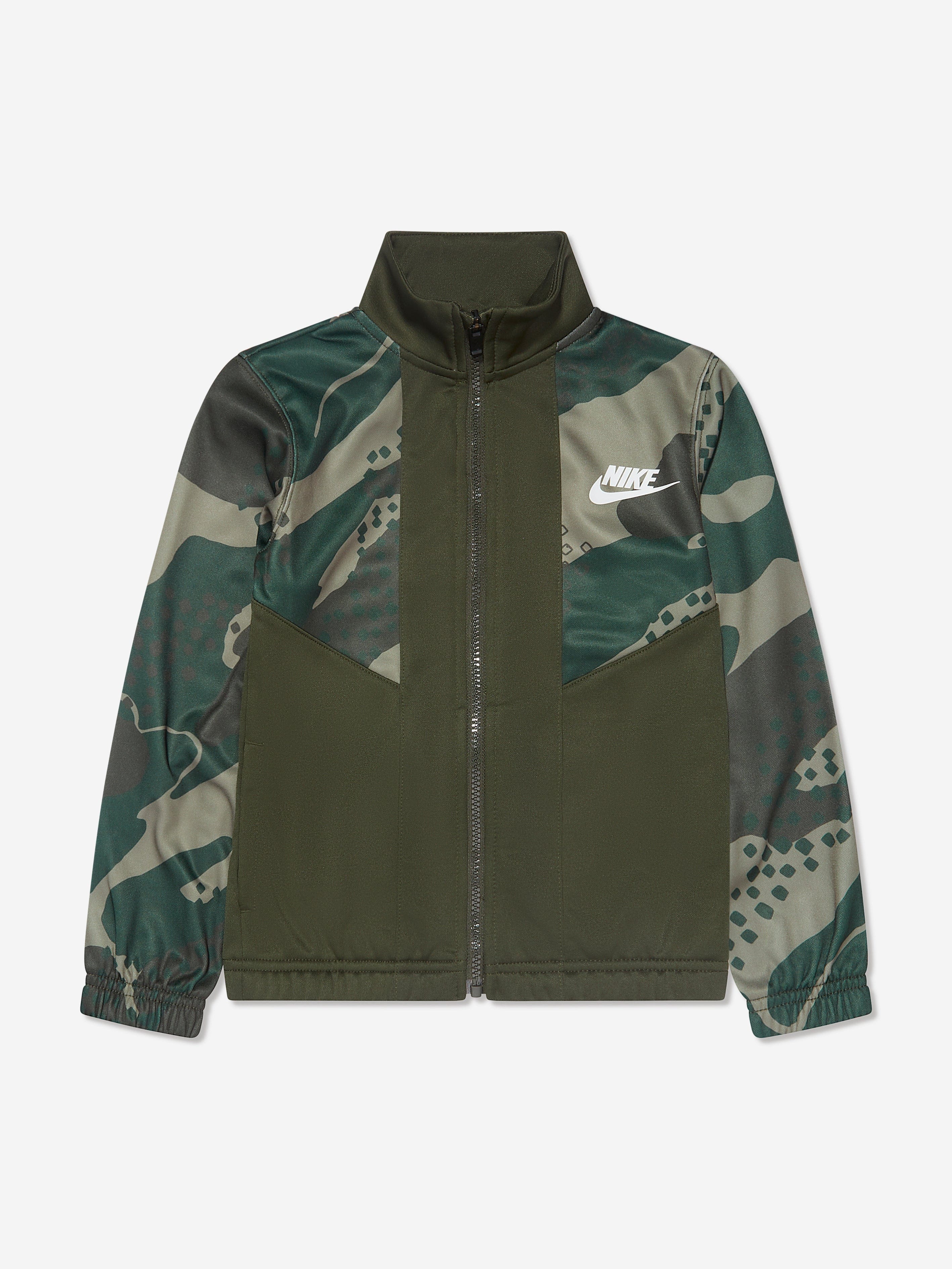 Nike Boys NSW Club Camo Tracksuit in Green