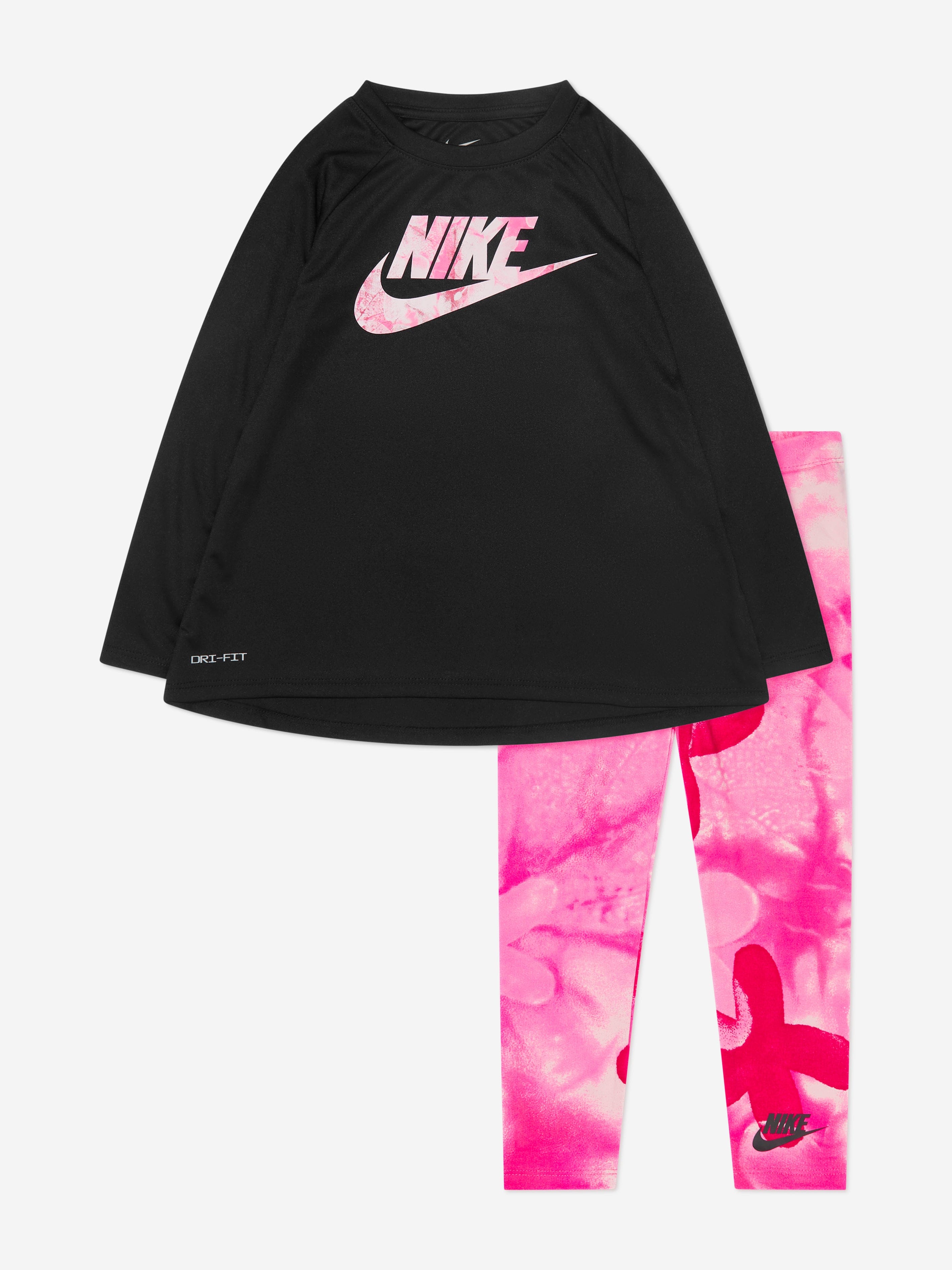 Nike Girls Sci-Dye Dri-Fit Legging Set in Pink