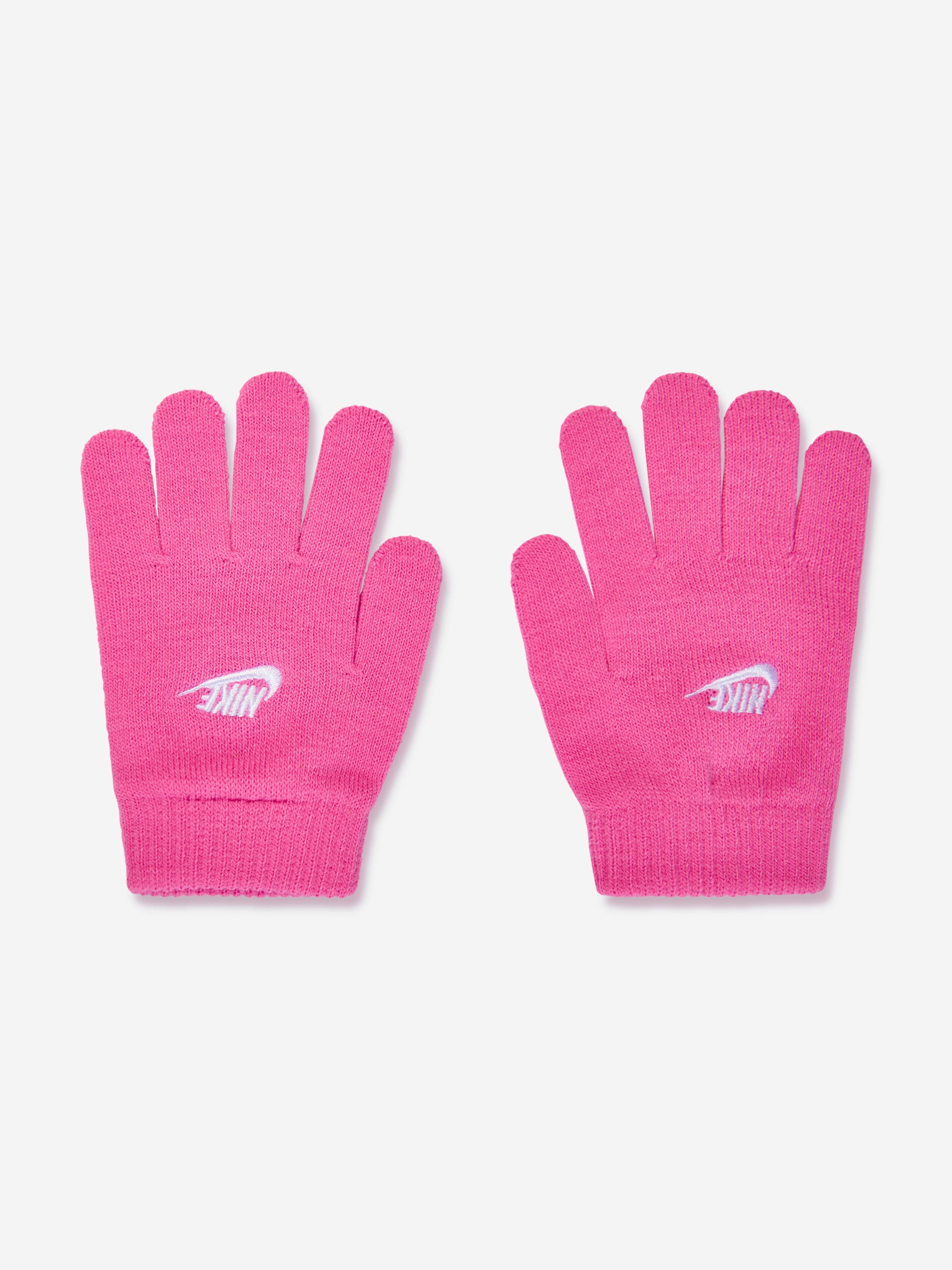 Nike Girls Futura Beanie Hat And Gloves Set in Pink