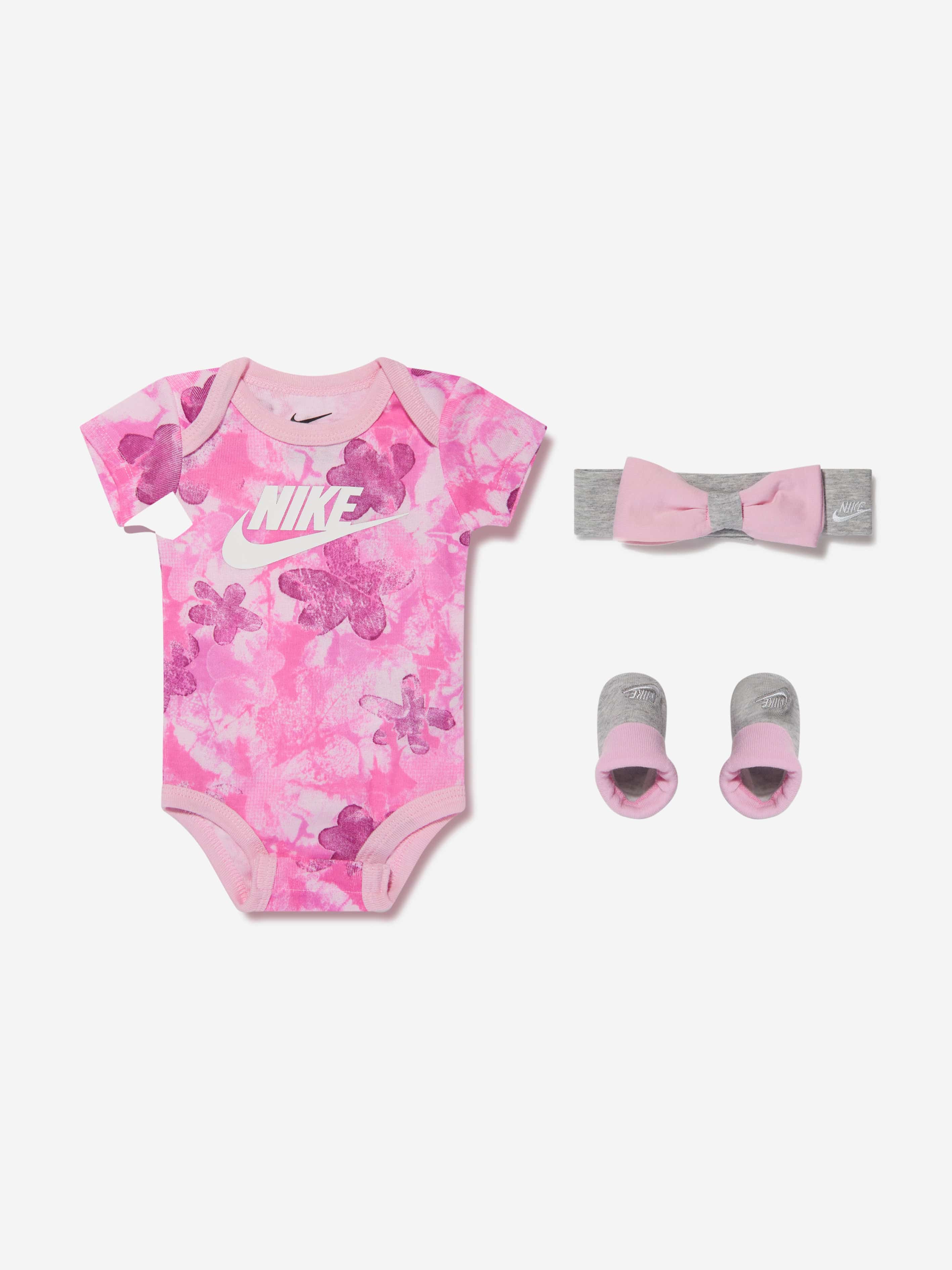 Nike Baby Girls Sci-Dye Bodysuit Set in Pink