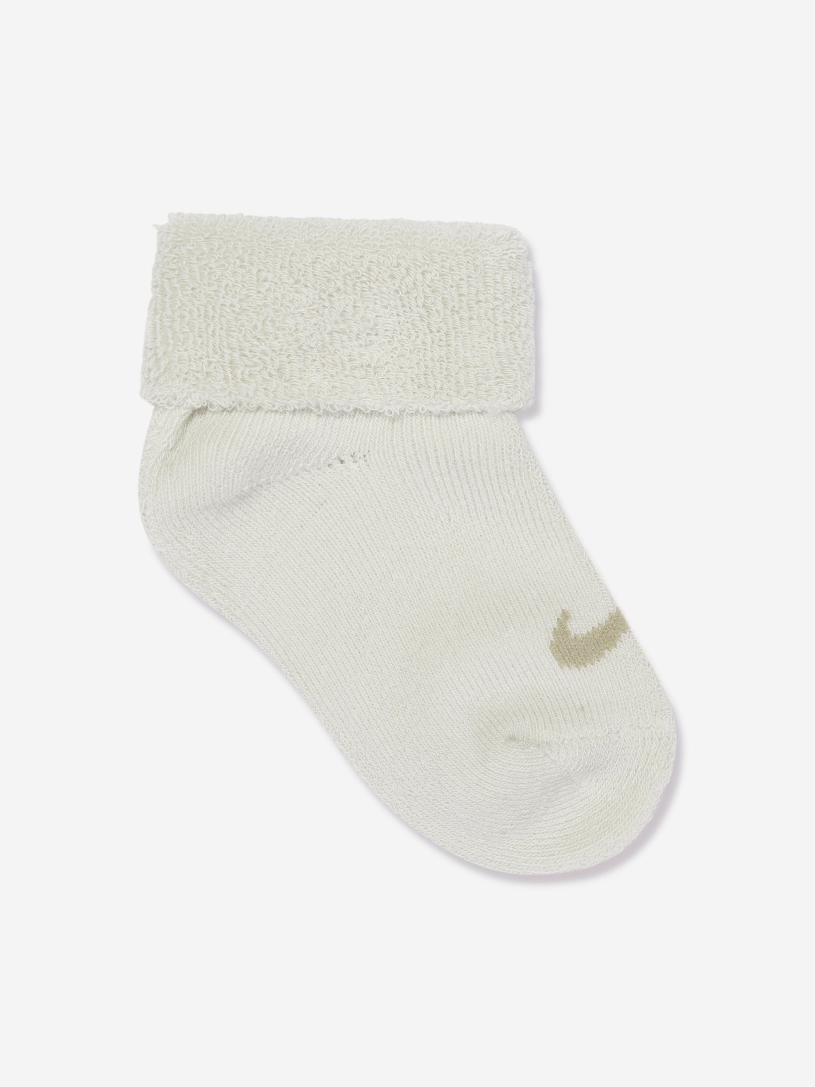 Nike Baby Boys 6 Pack Terry Cuffed Socks Set in Beige