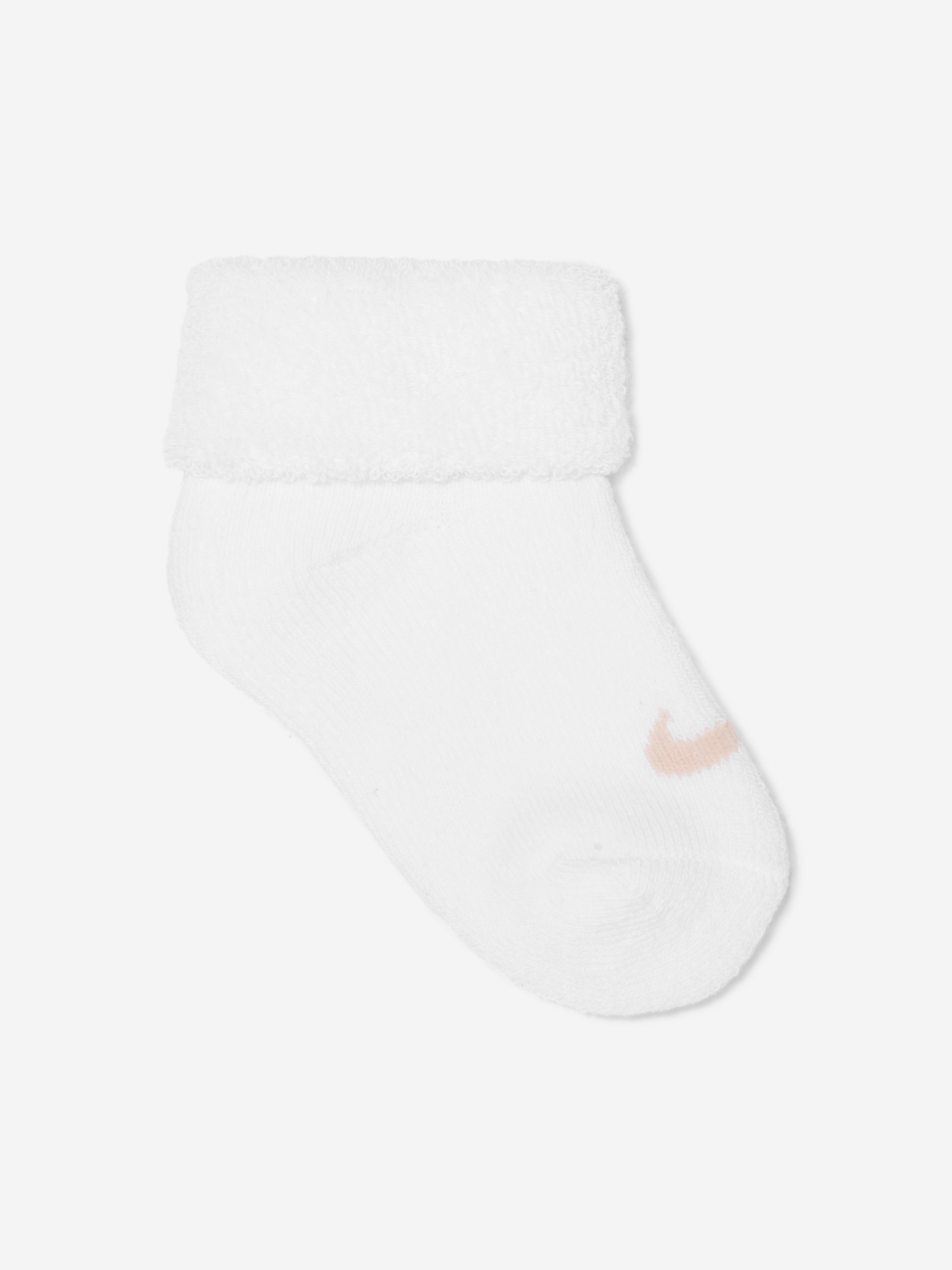 Nike Baby Boys 6 Pack Terry Cuffed Socks Set in Beige