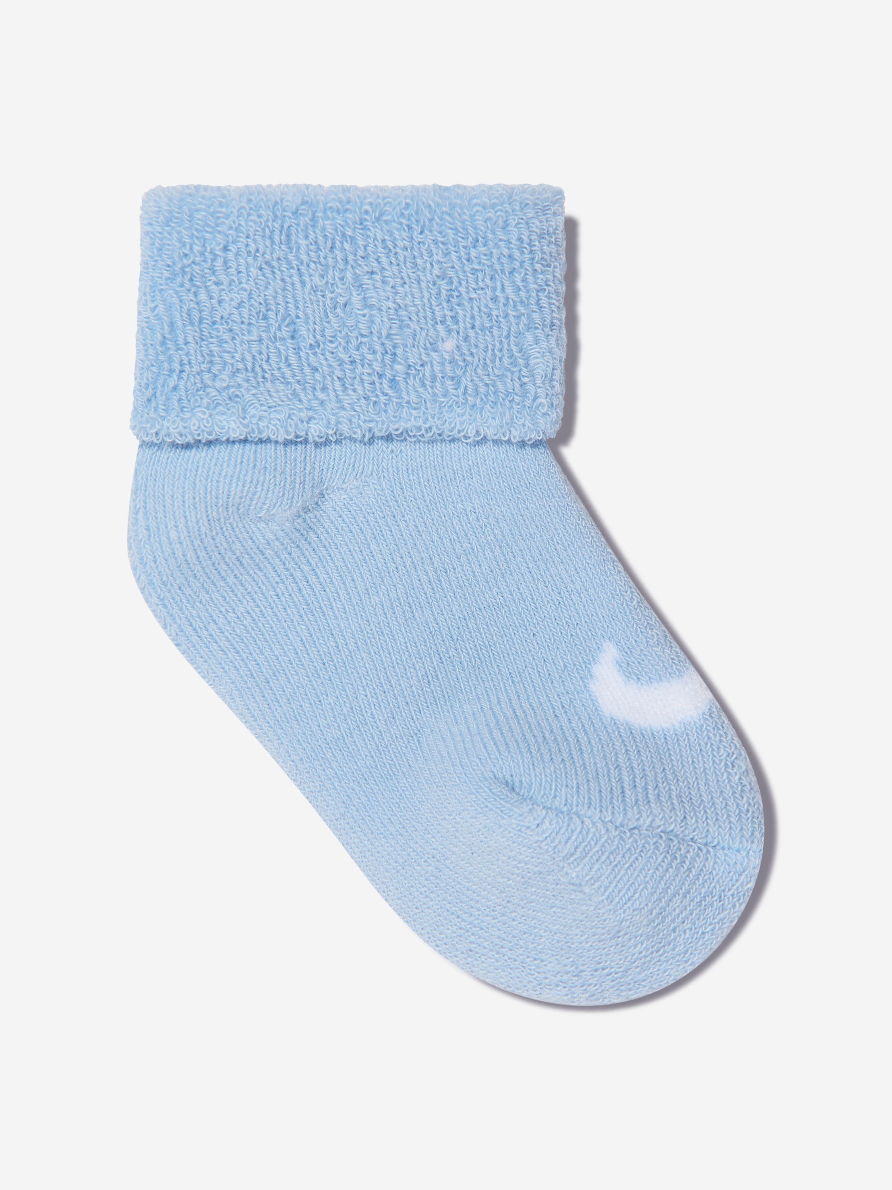 Nike Baby Boys 6 Pack Terry Cuffed Socks Set in Blue