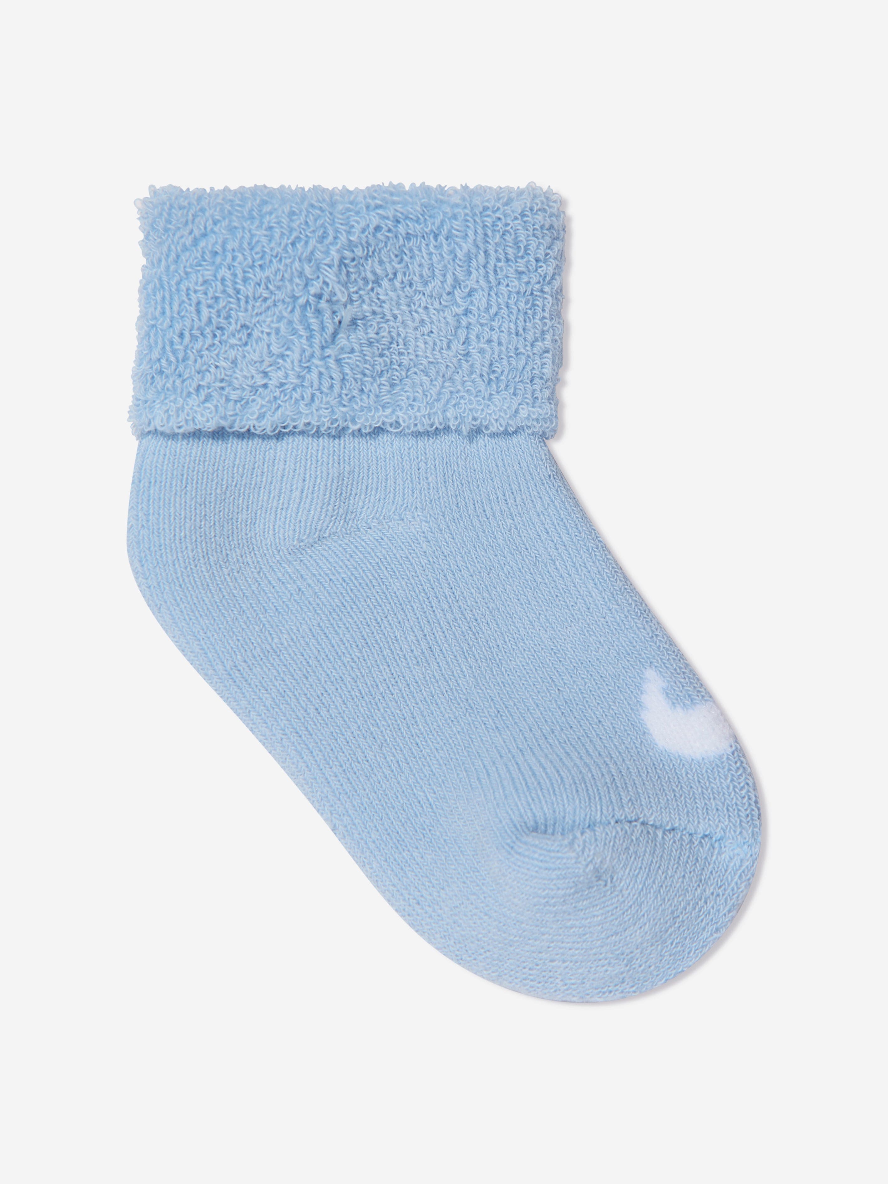 Nike Baby Boys 6 Pack Terry Cuffed Socks Set in Blue