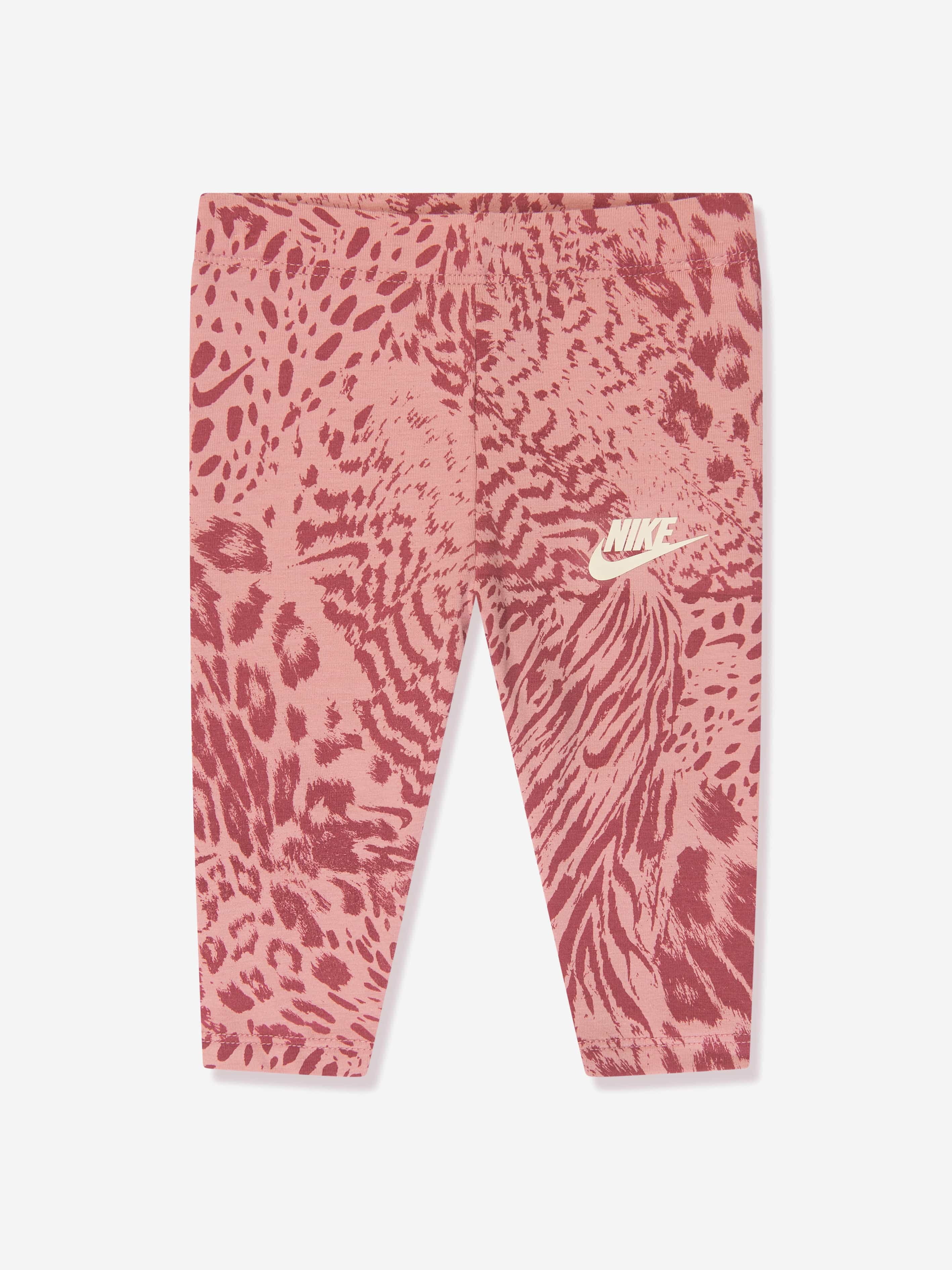 Nike Baby Girls Animal Print Body and Leggings Set in Pink