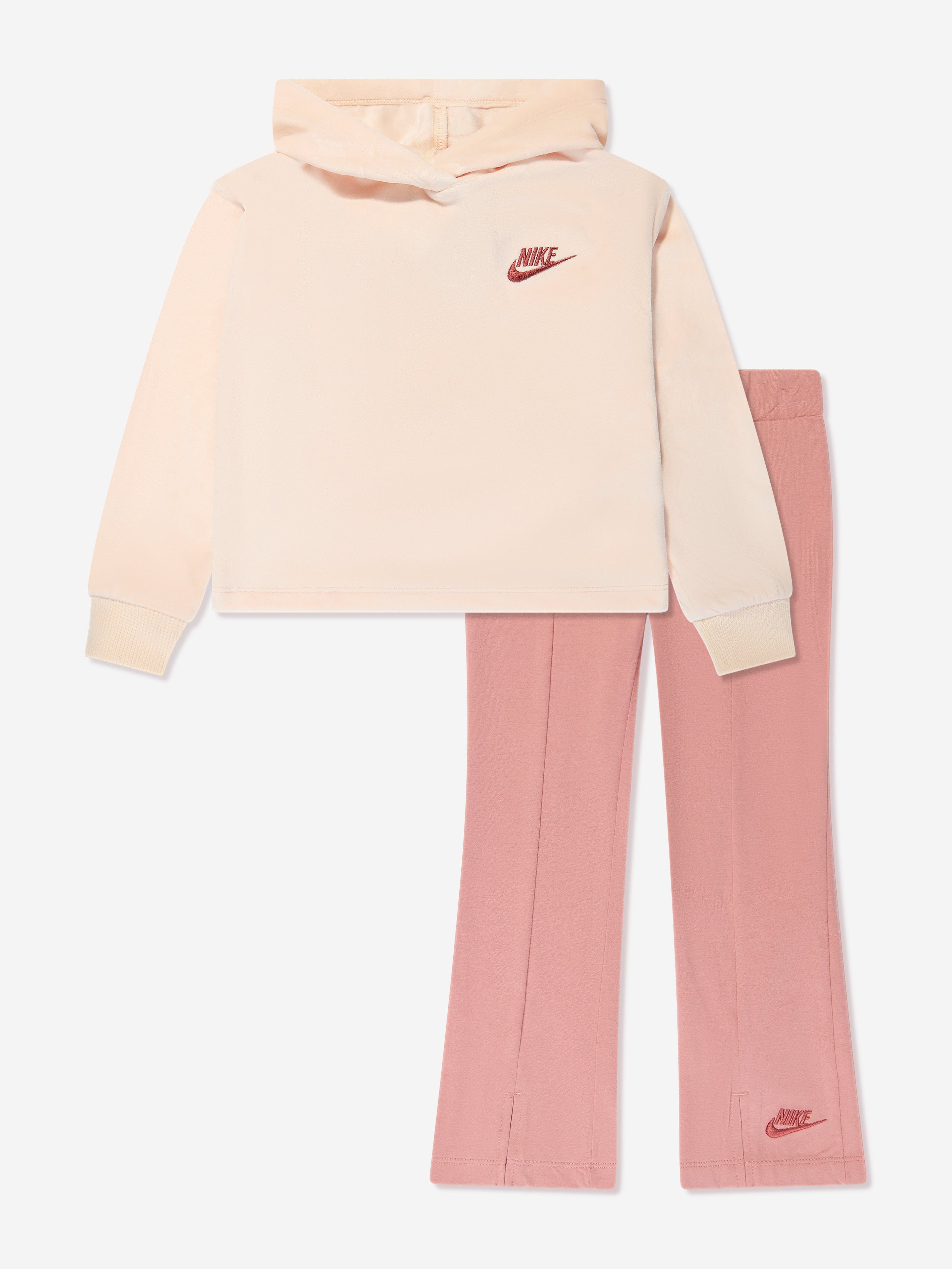 Nike Girls Home Swoosh Hoodie Set in Pink