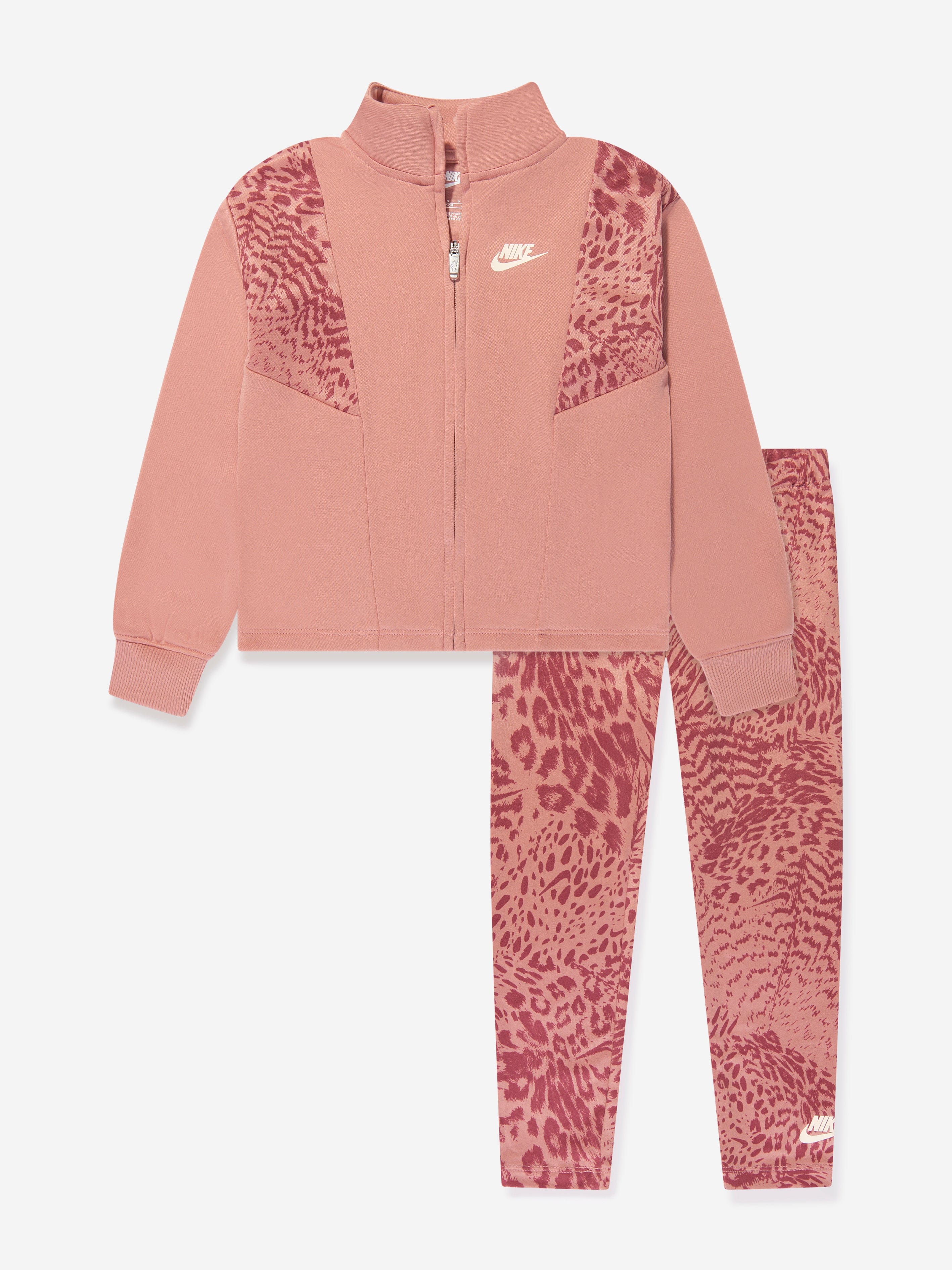 Nike Girls Home Swoosh Tracksuit in Pink