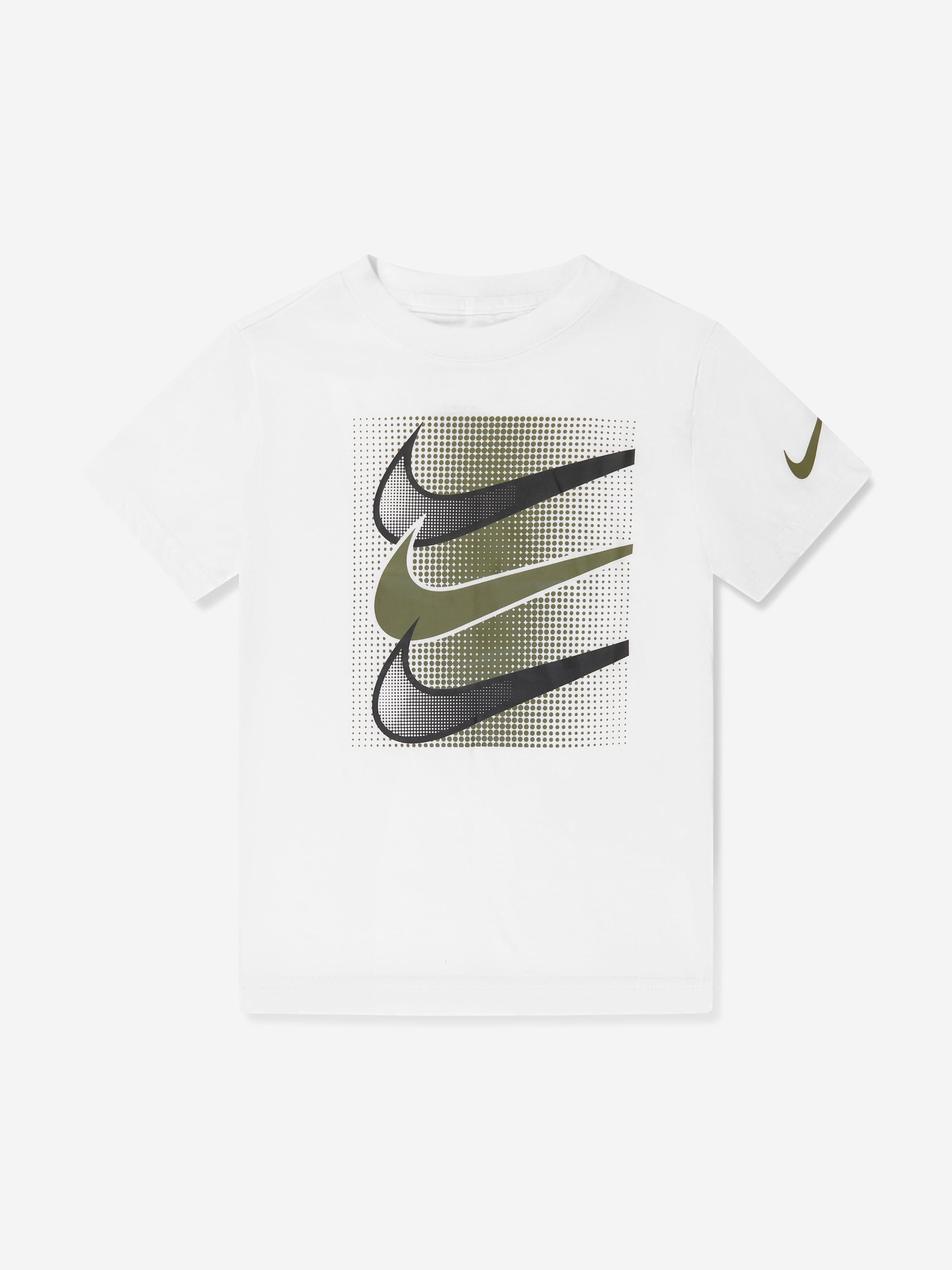 Nike Boys Brandmark Multi Swoosh T-Shirt in White