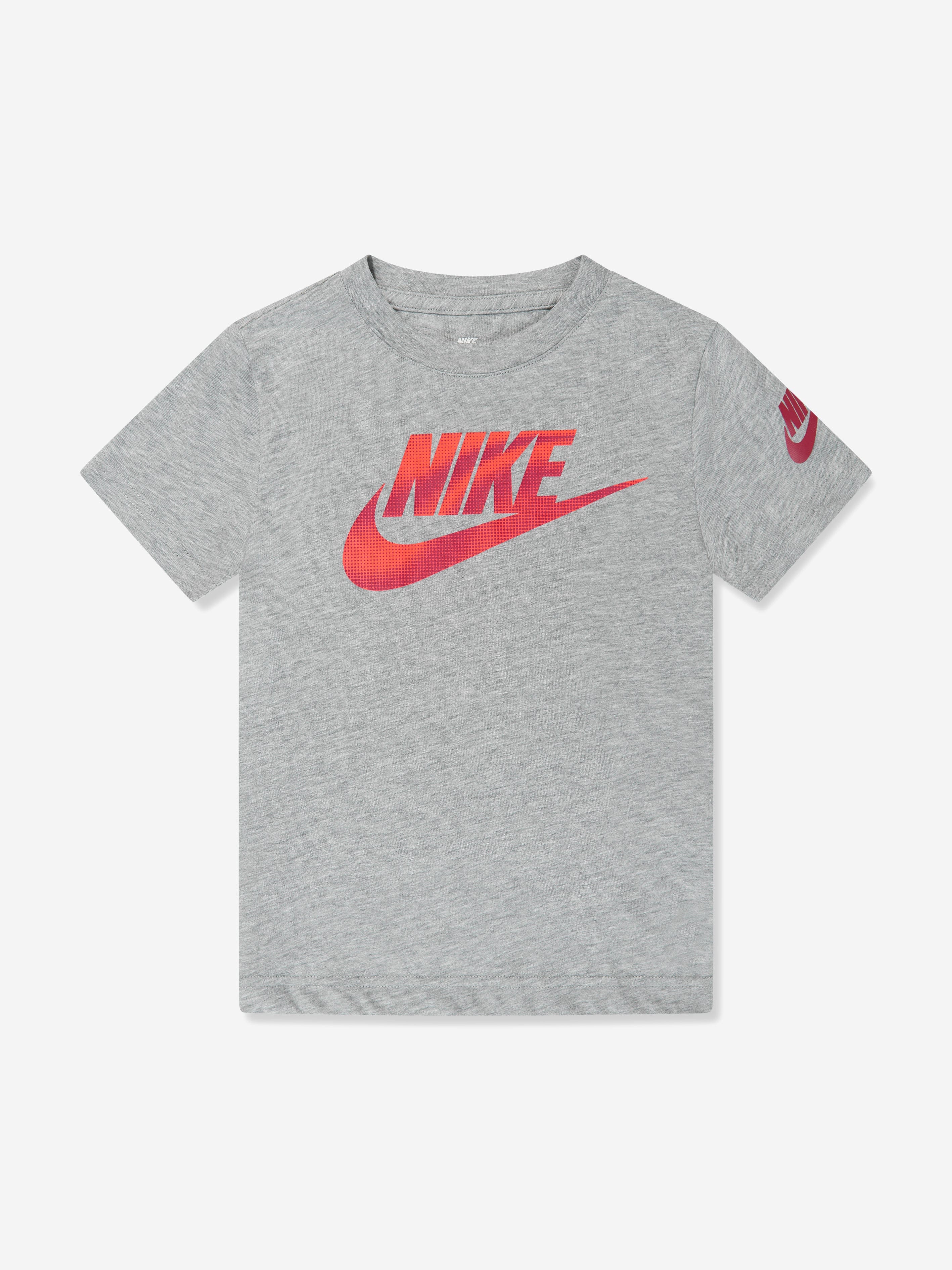 Nike Boys Brandmark Futura T-Shirt in Grey