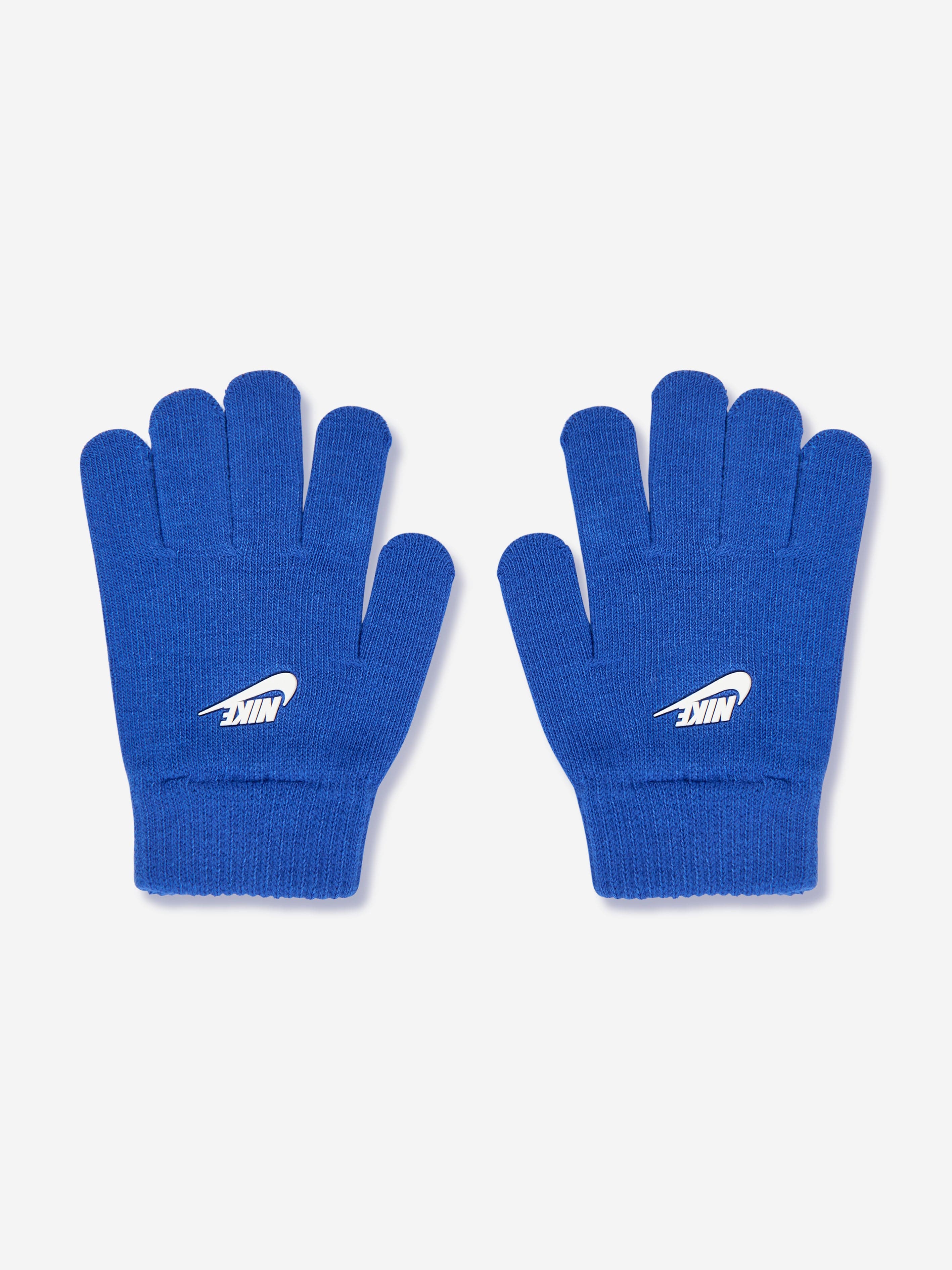 Nike Boys Swoosh Pom Beanie and Glove Set in Blue