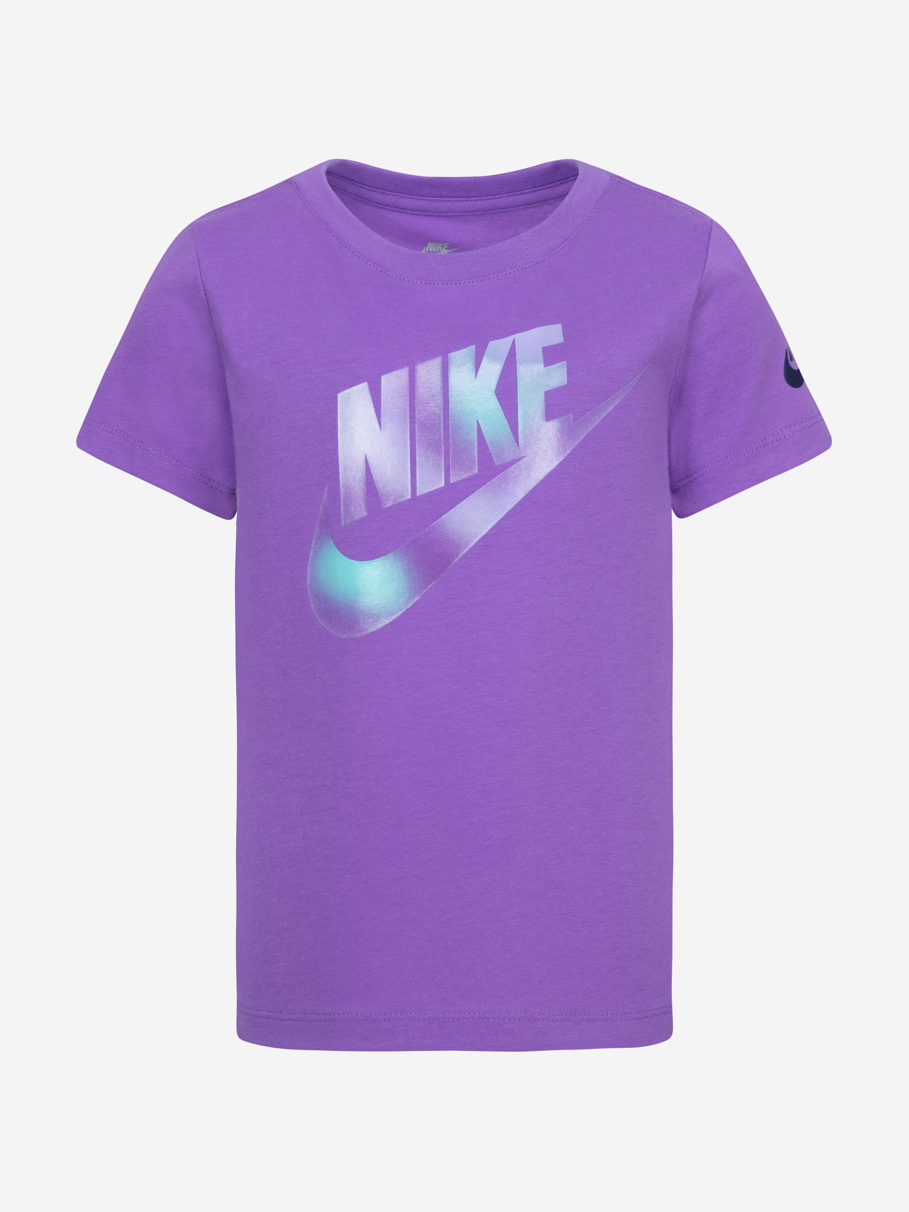 Nike Girls Printed Club Graphic T-Shirt in Purple