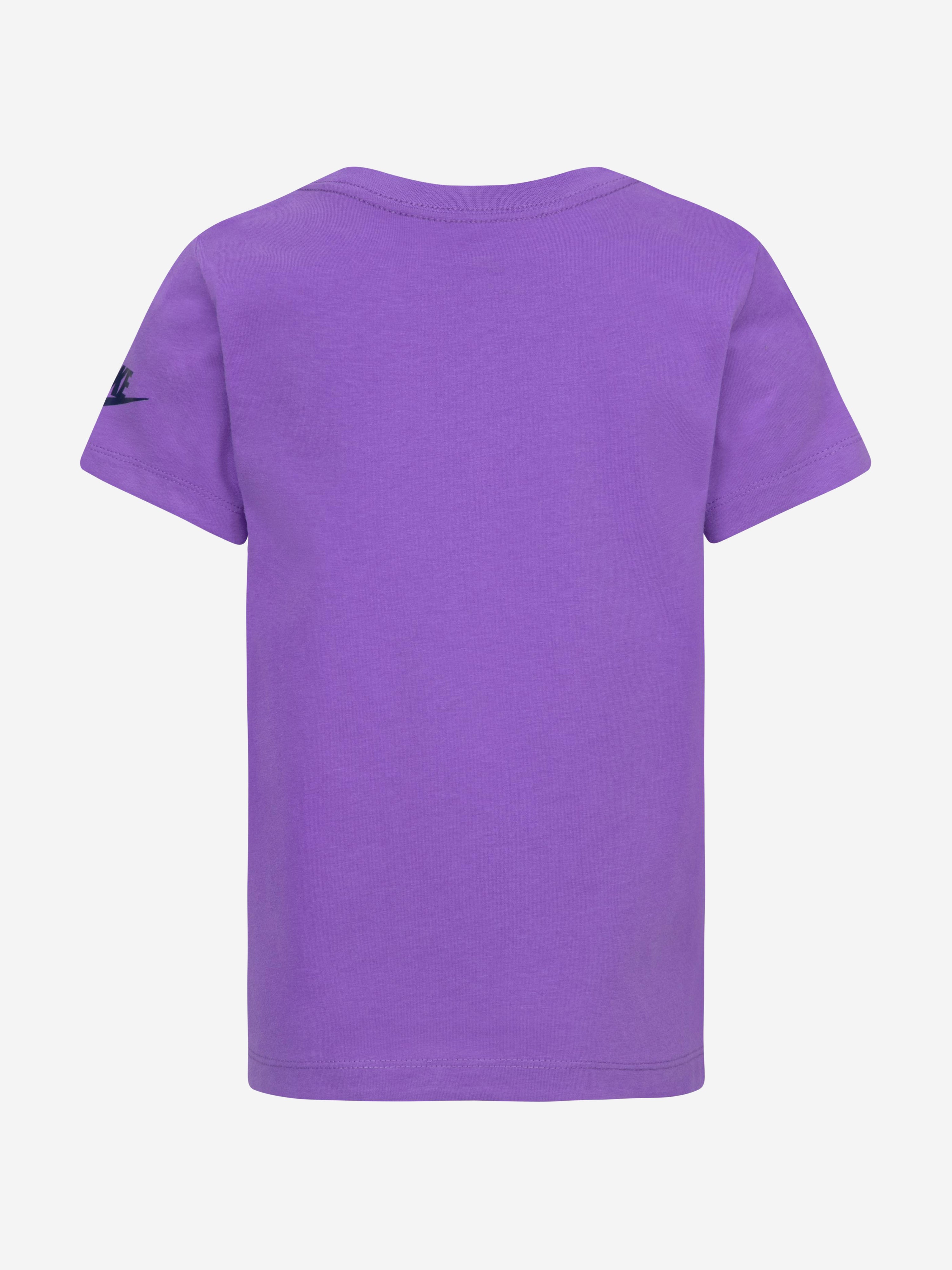 Nike Girls Printed Club Graphic T-Shirt in Purple