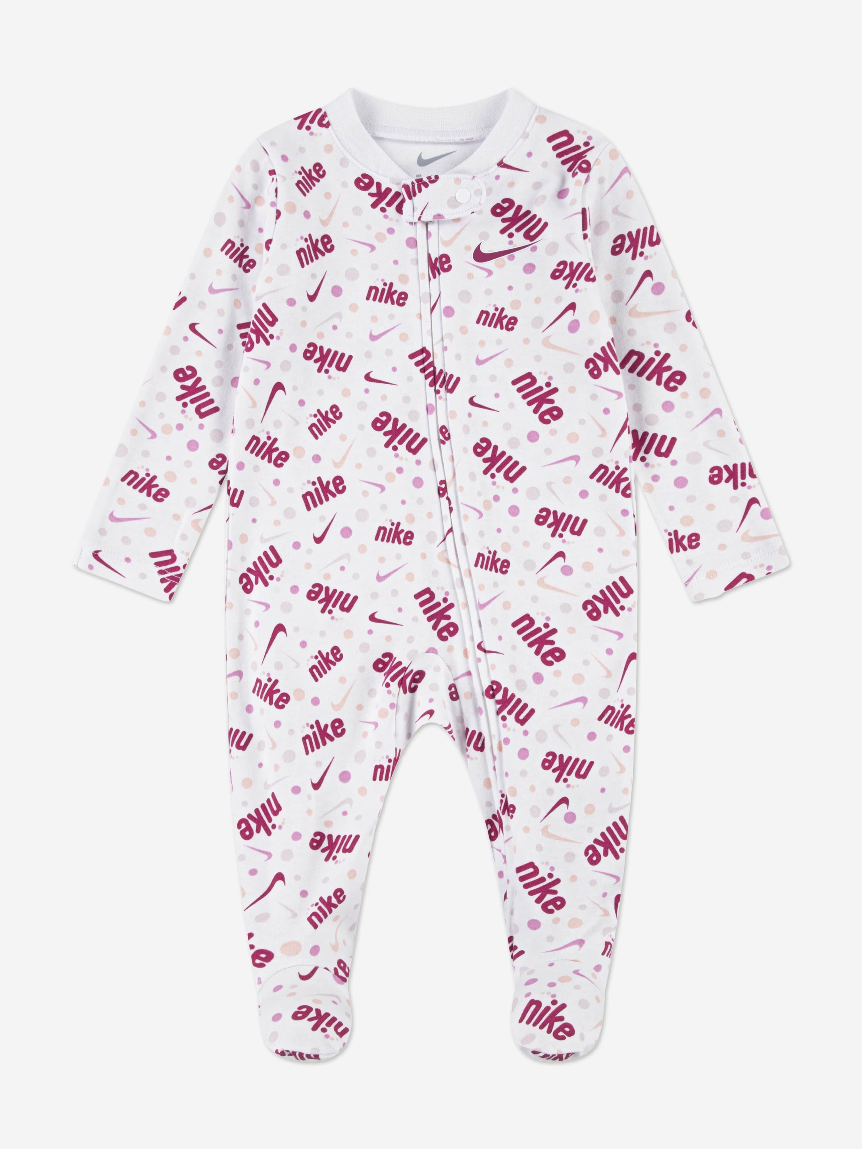 Nike Baby Girls Play For All AOP Babygrow in White