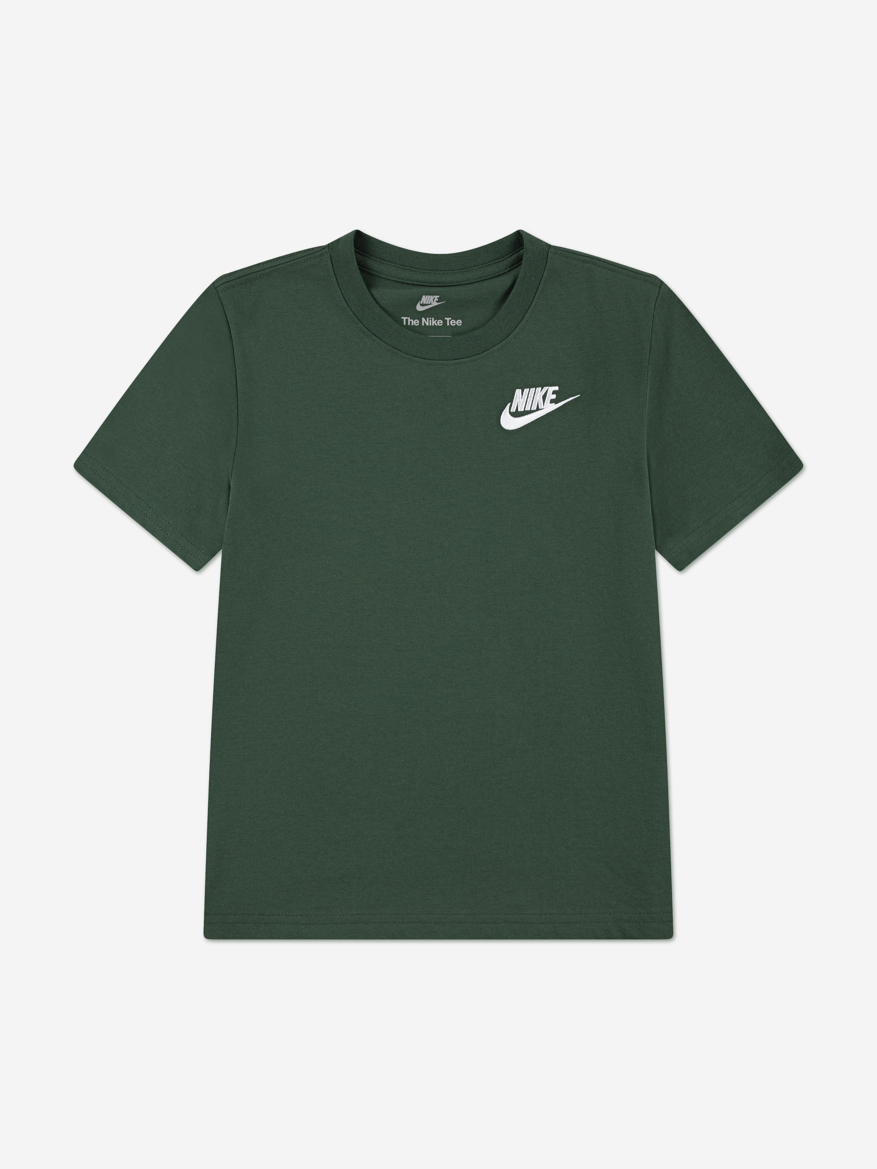 Nike Kids NSW Embroidered Futura T-Shirt in Green