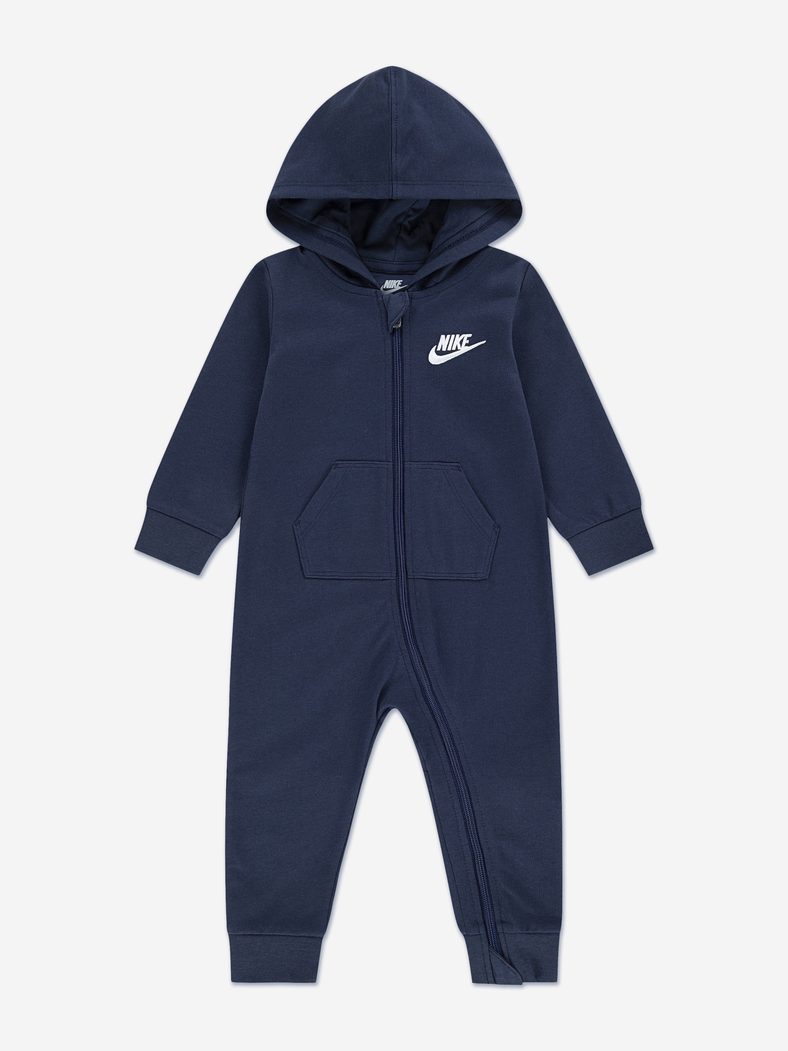 Nike Baby French Terry Coverall in Navy