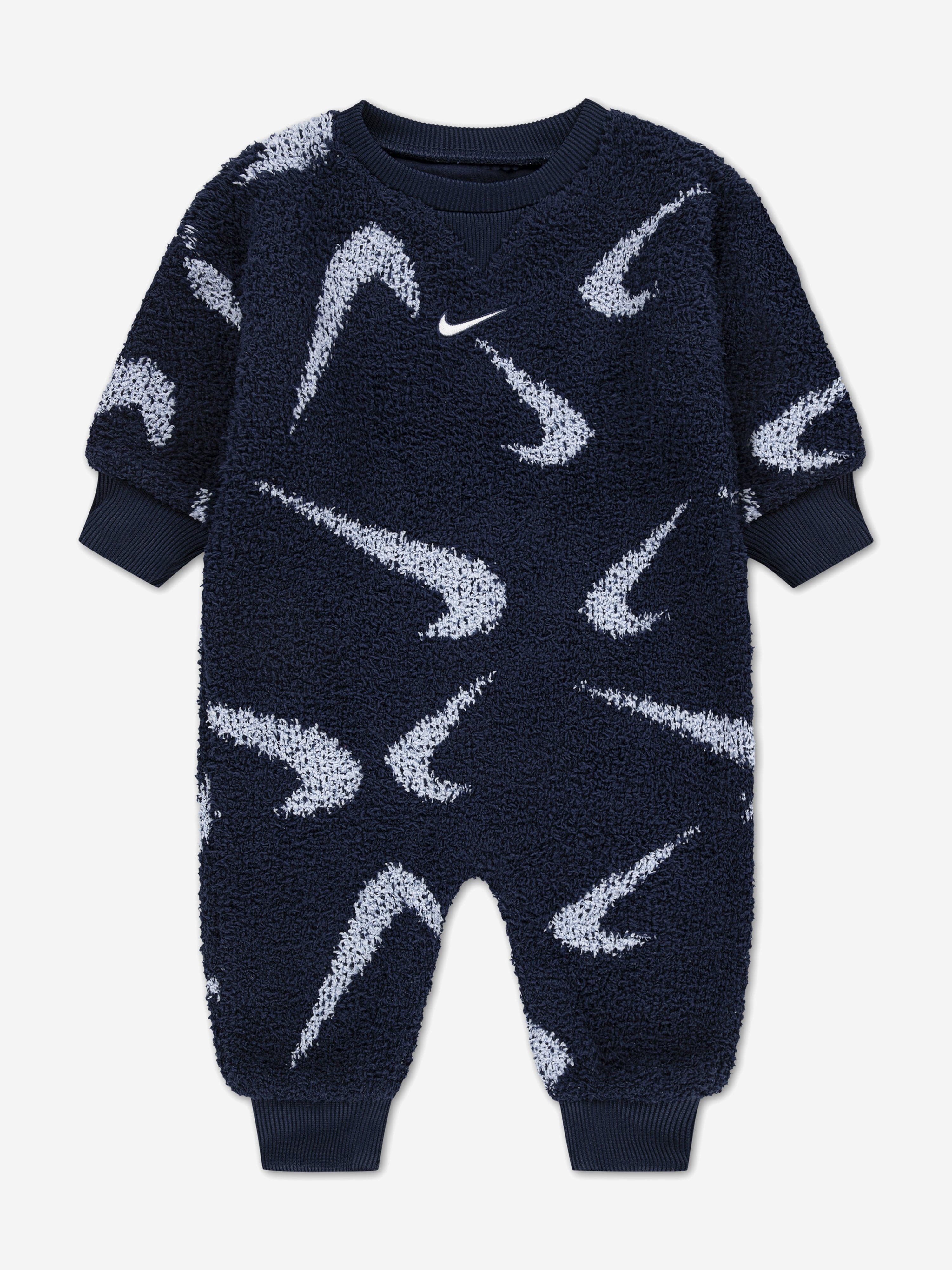 Nike Baby Boucle Jacquard Coverall in Navy