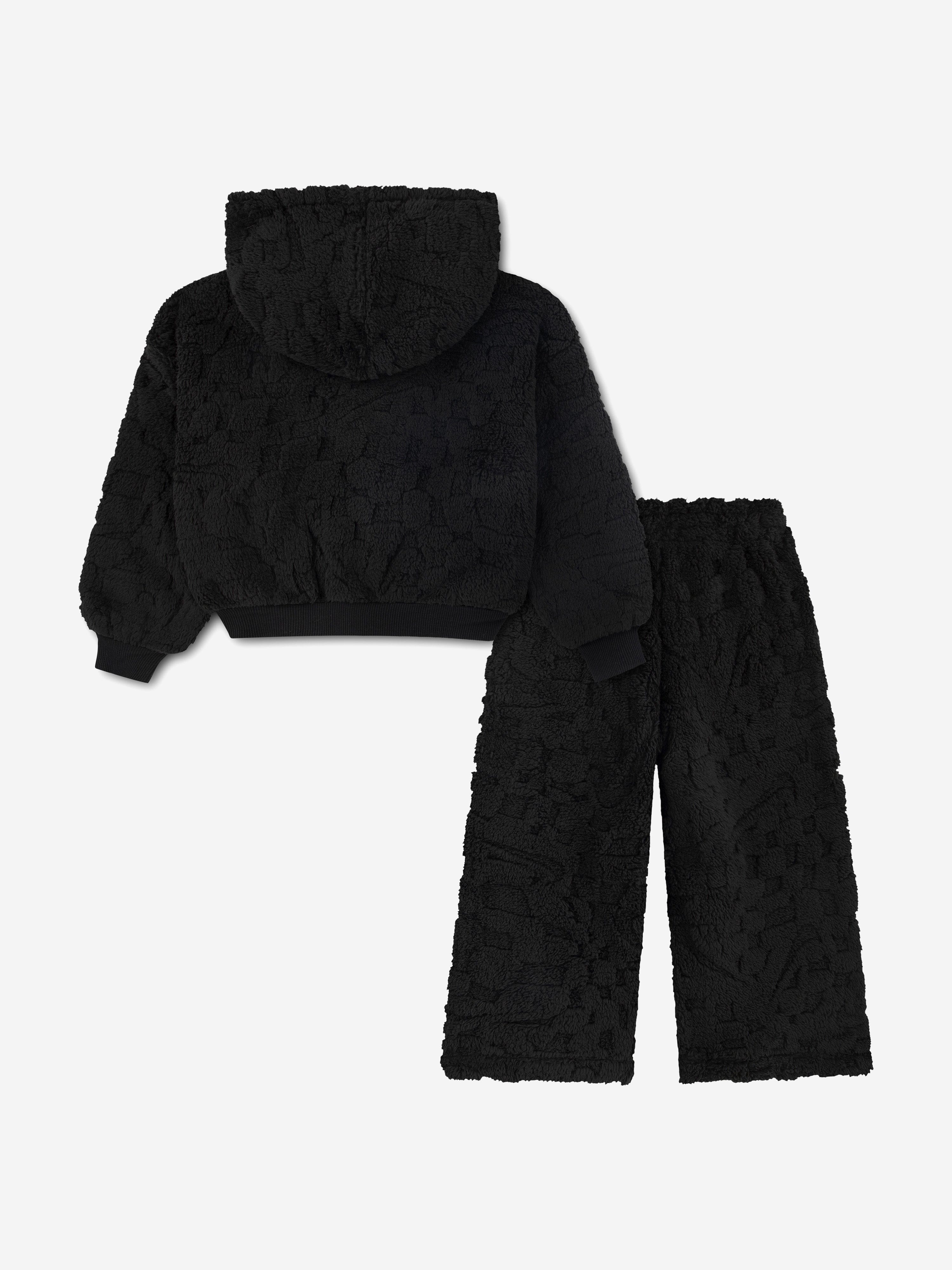 Nike Girls Cozy PO Hood Tracksuit in Black