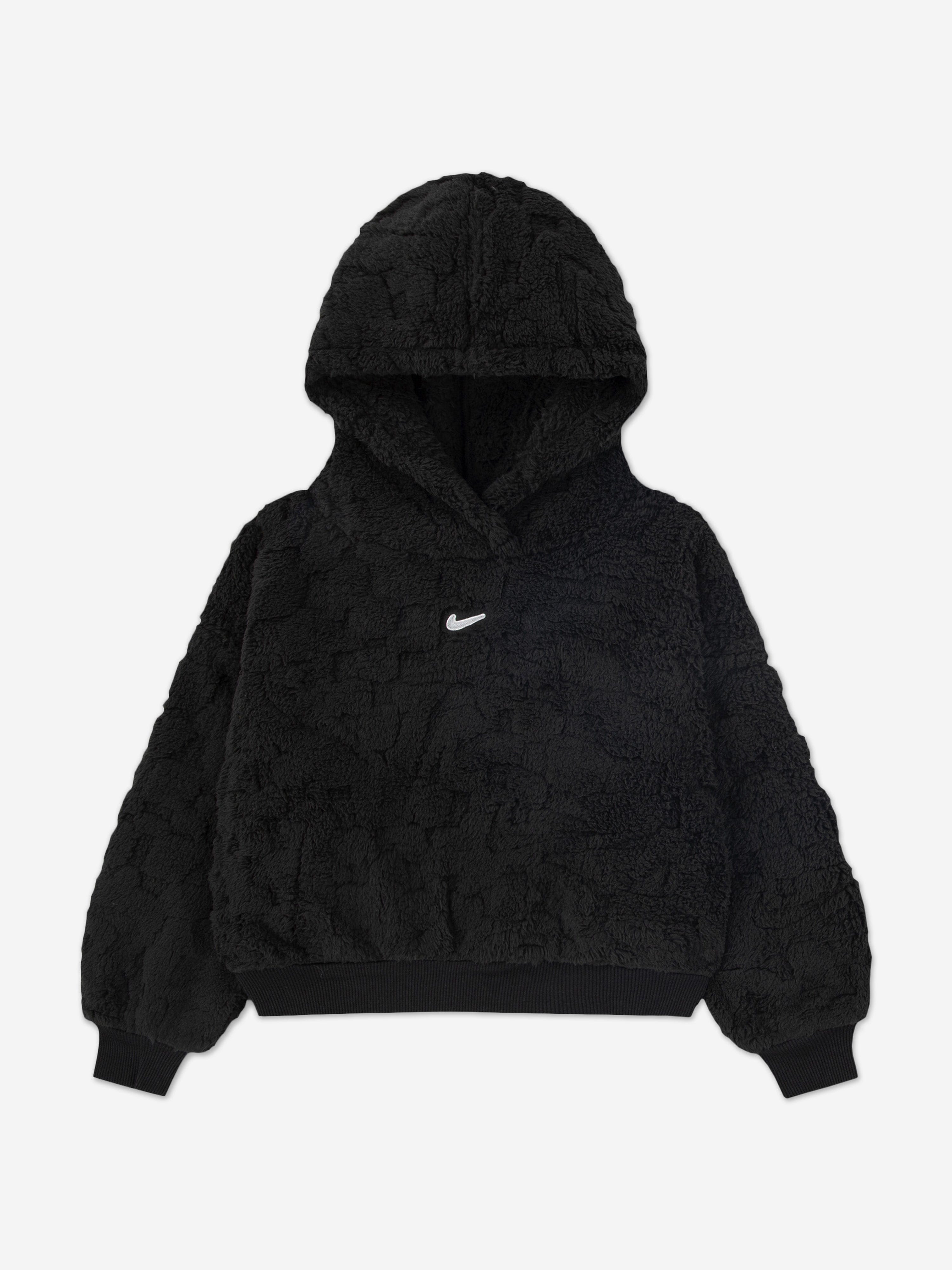 Nike Girls Cozy PO Hood Tracksuit in Black