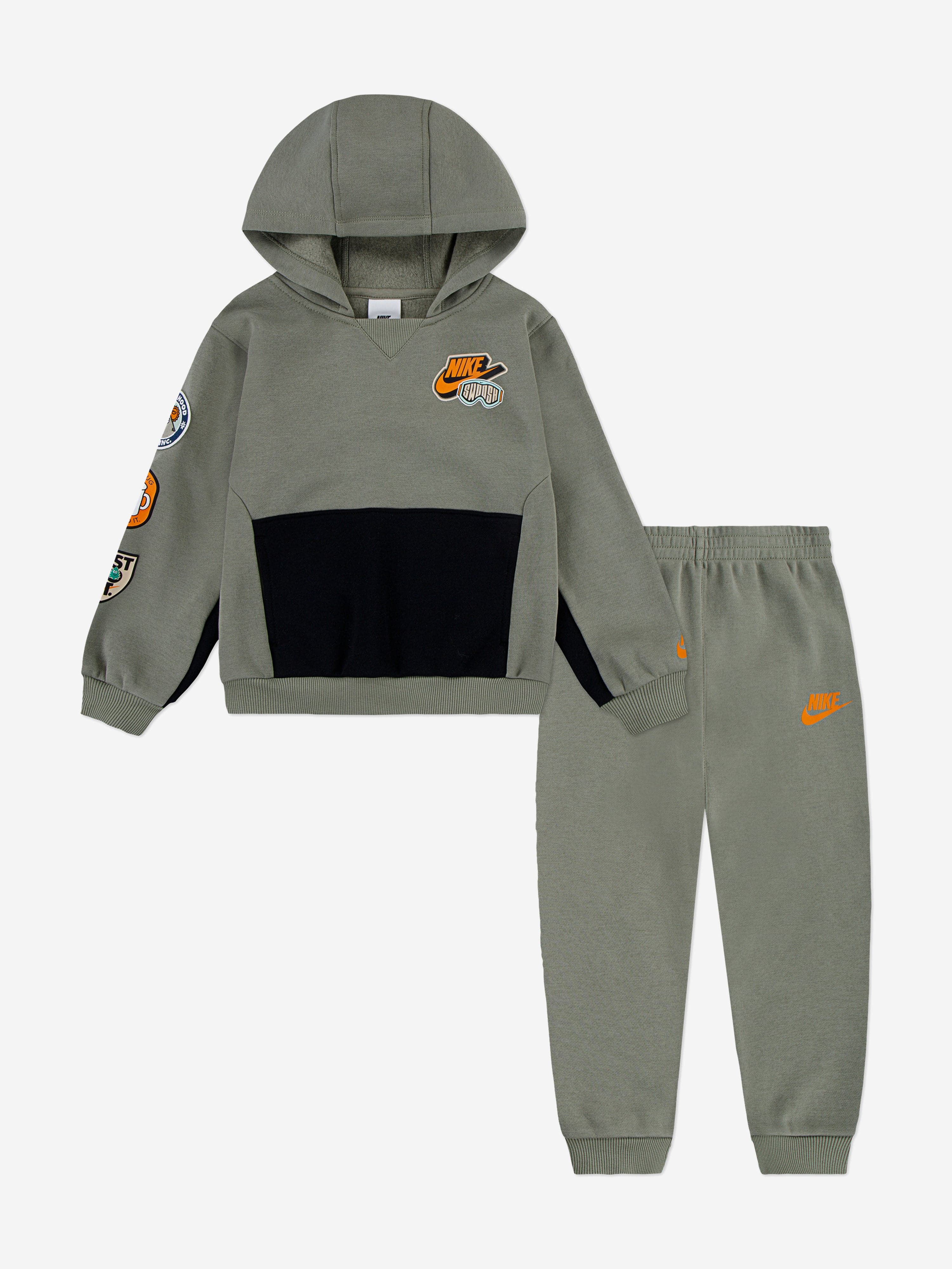 Nike Kids PO Fleece Tracksuit in Green