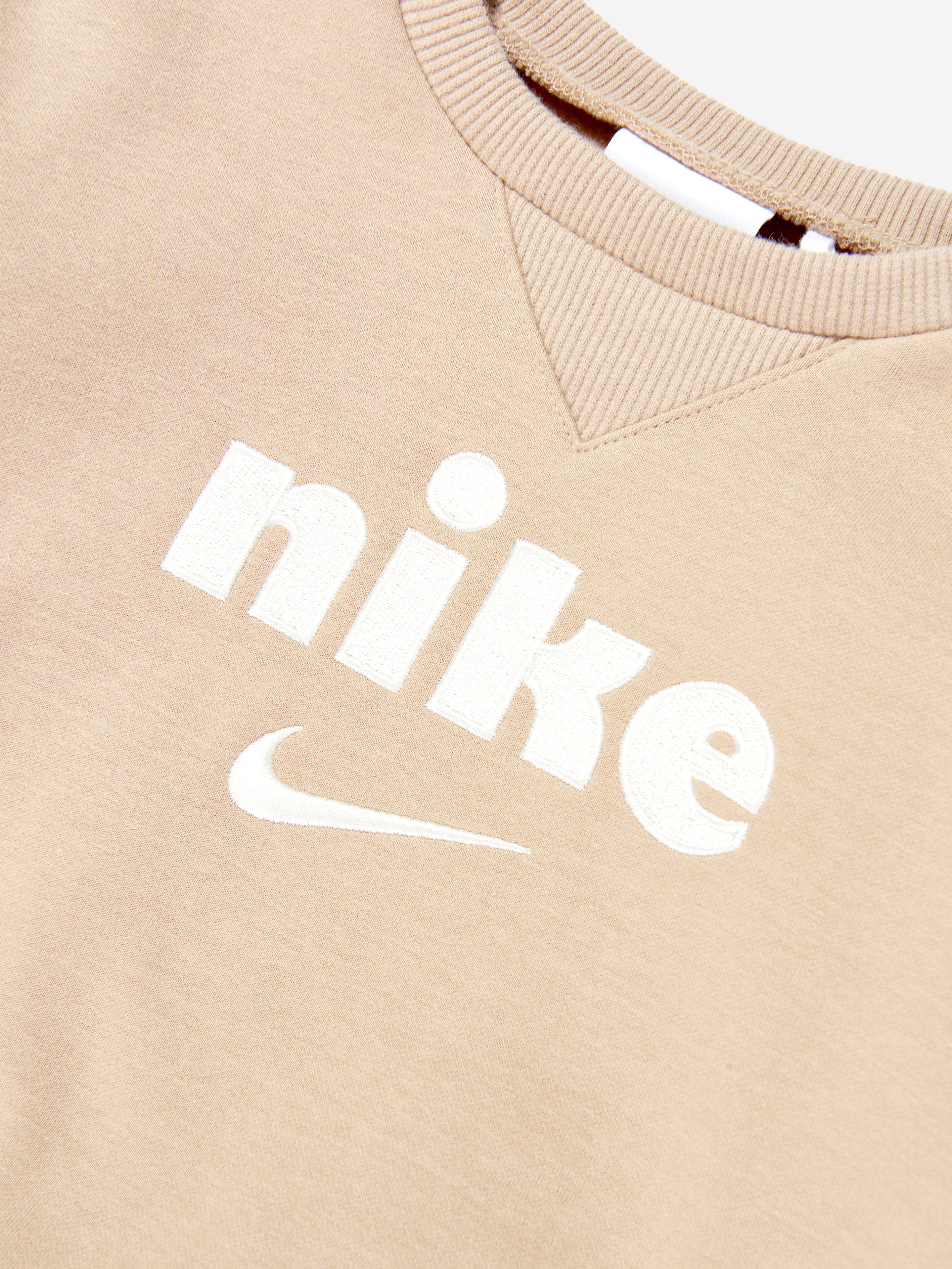 Nike Kids Logo Fleece Tracksuit in Beige