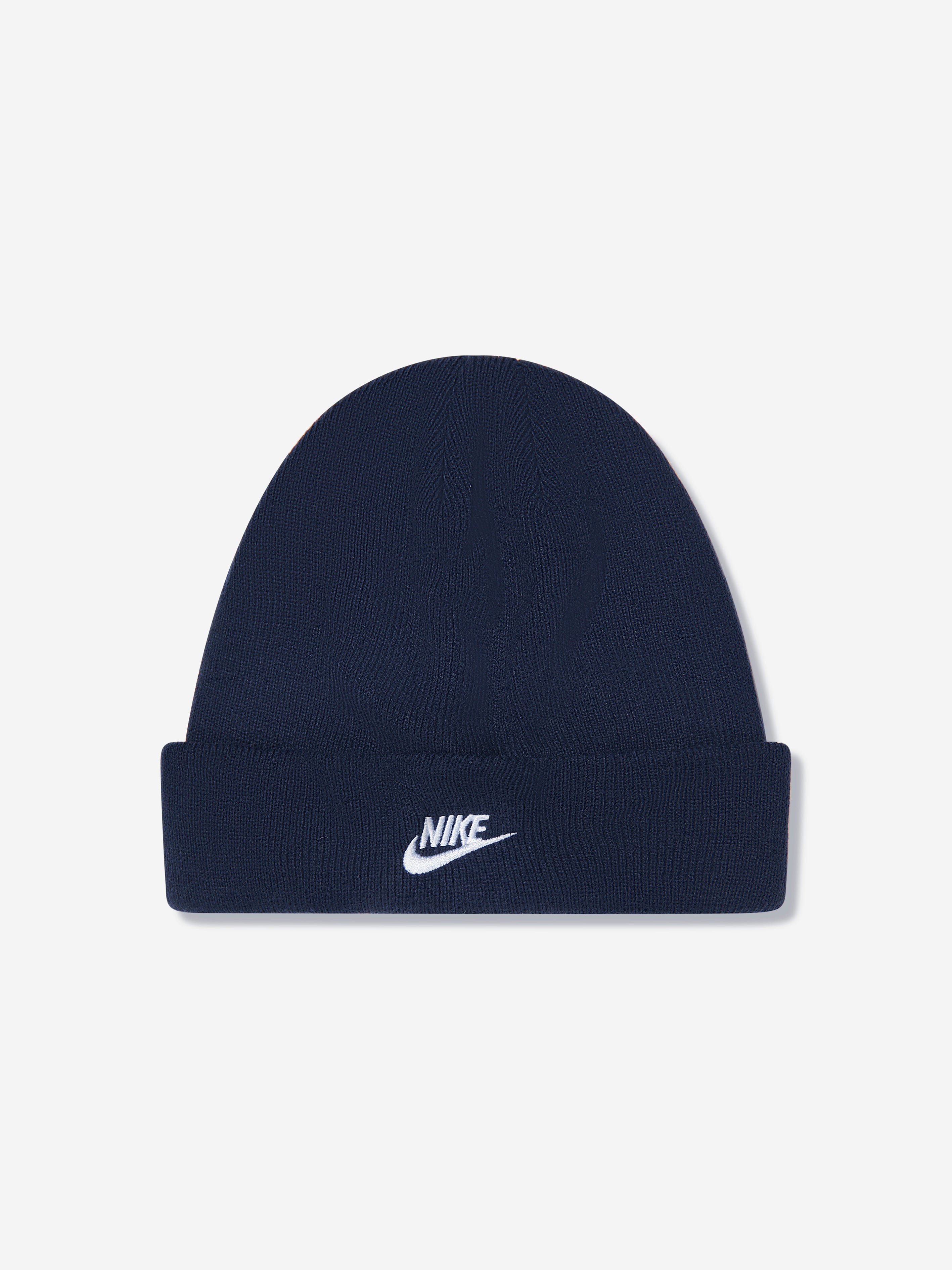 Nike Boys Futura Beanie Hat And Gloves Set in Navy