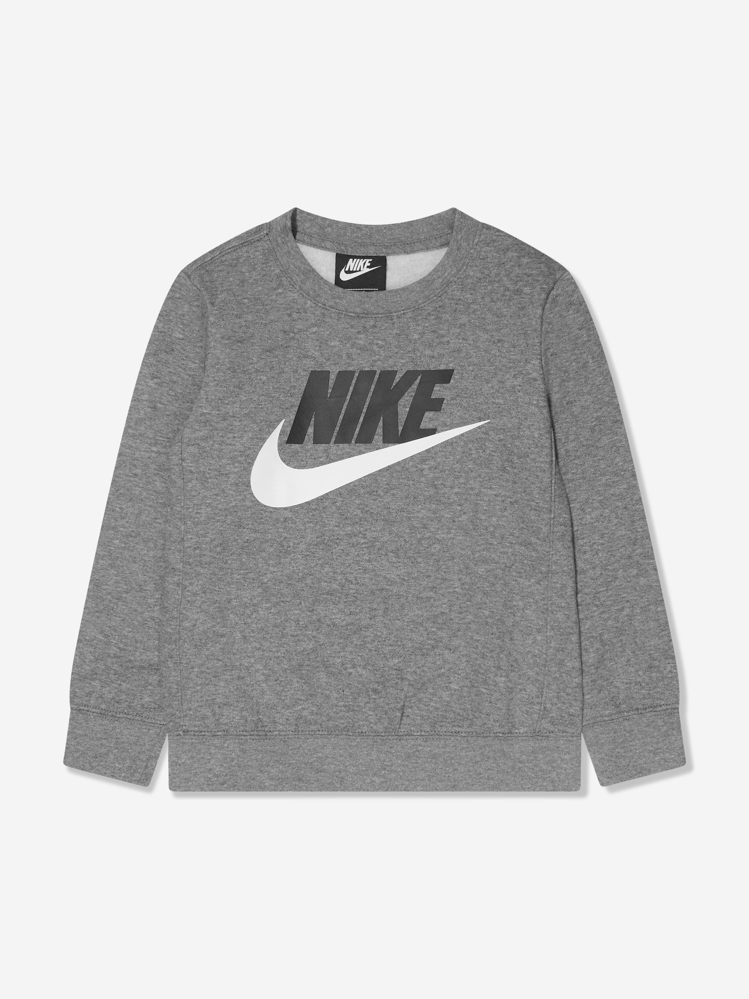 Nike Boys Club HBR Fleece Sweatshirt in Grey