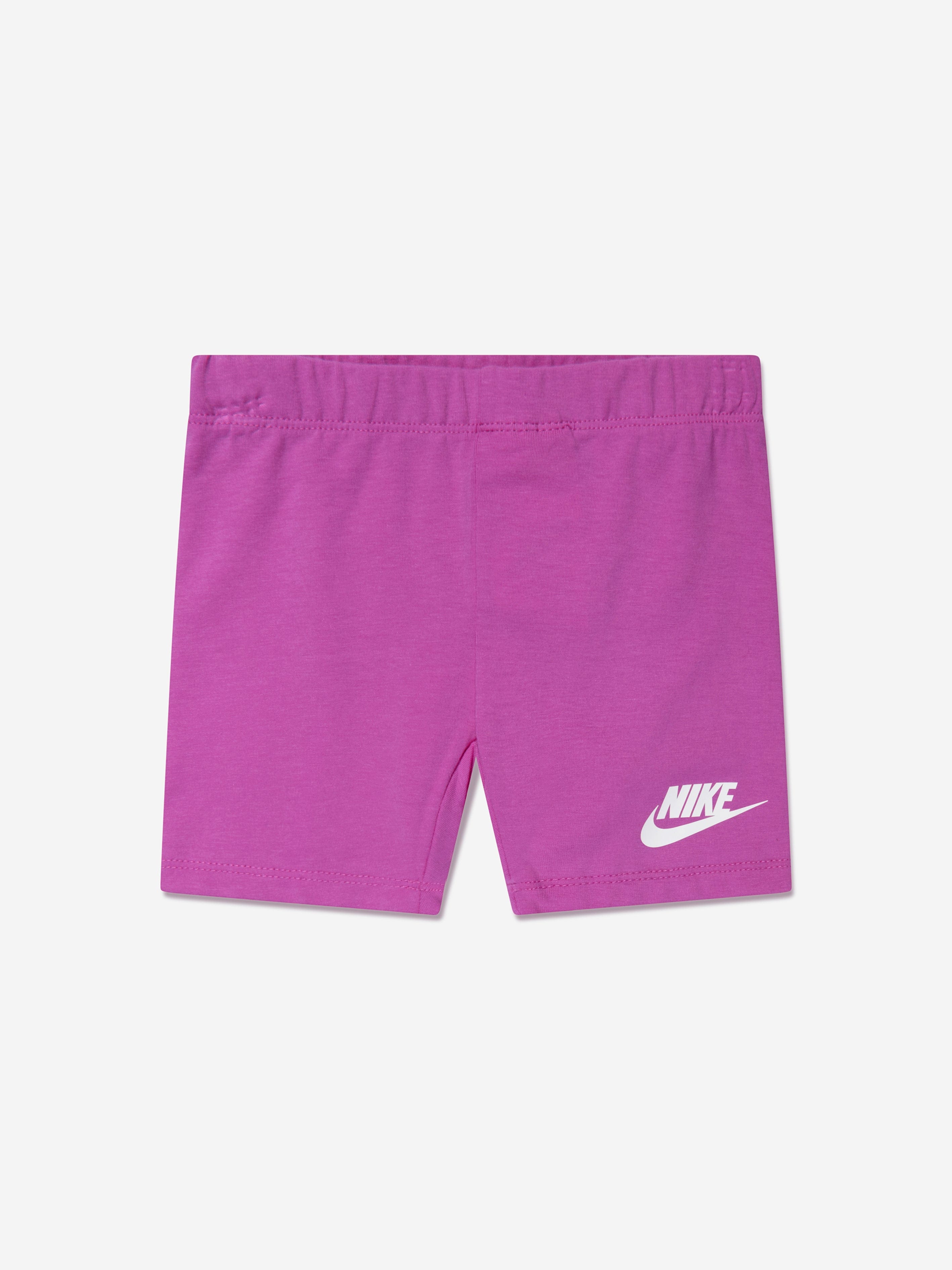 Nike Girls Boxy T-Shirt And Bike Shorts Set in Pink