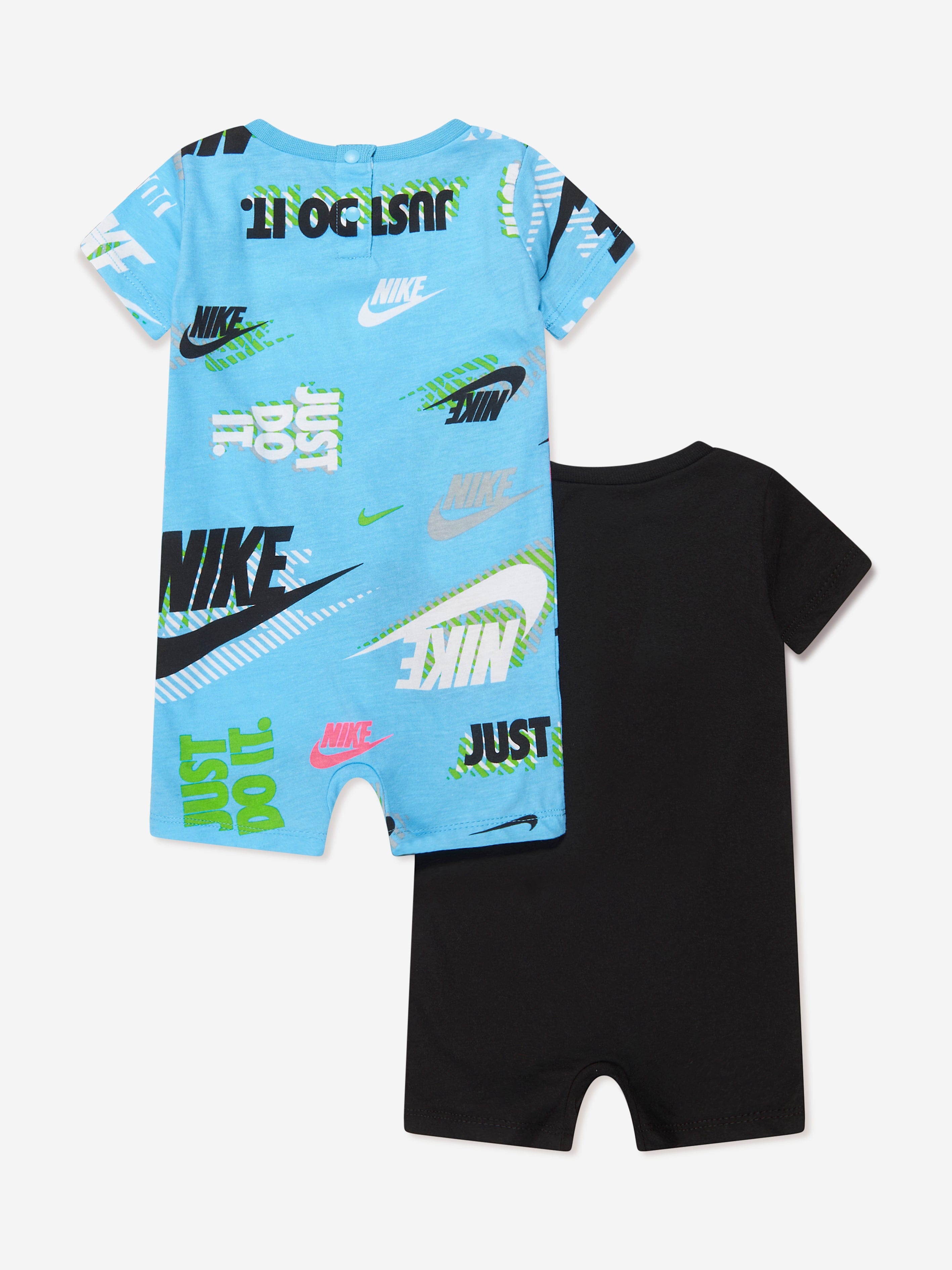 Nike Baby Boys 2 Pack Romper Set in Black