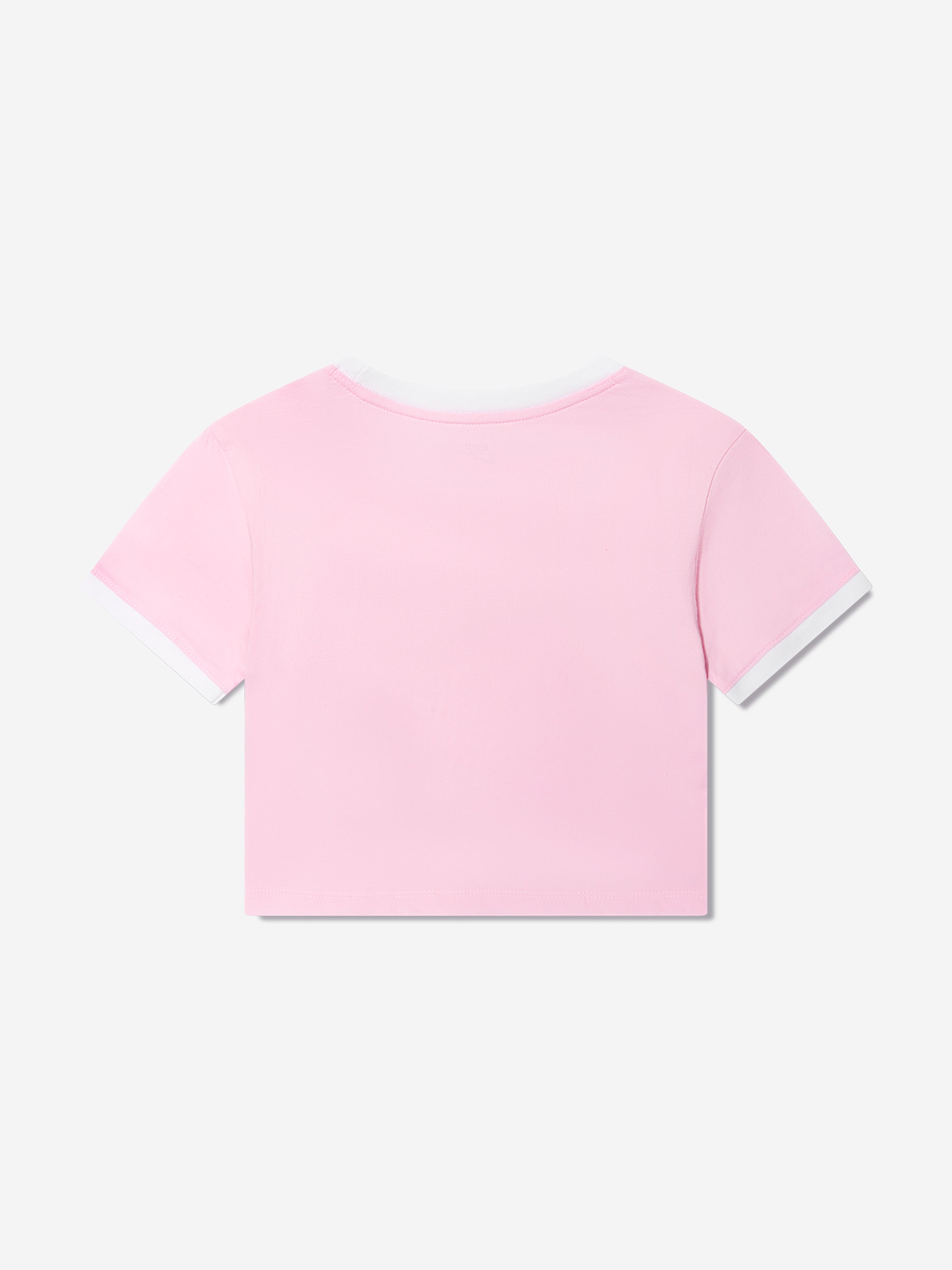 Nike Girls Swoosh Ringer T-Shirt in Pink