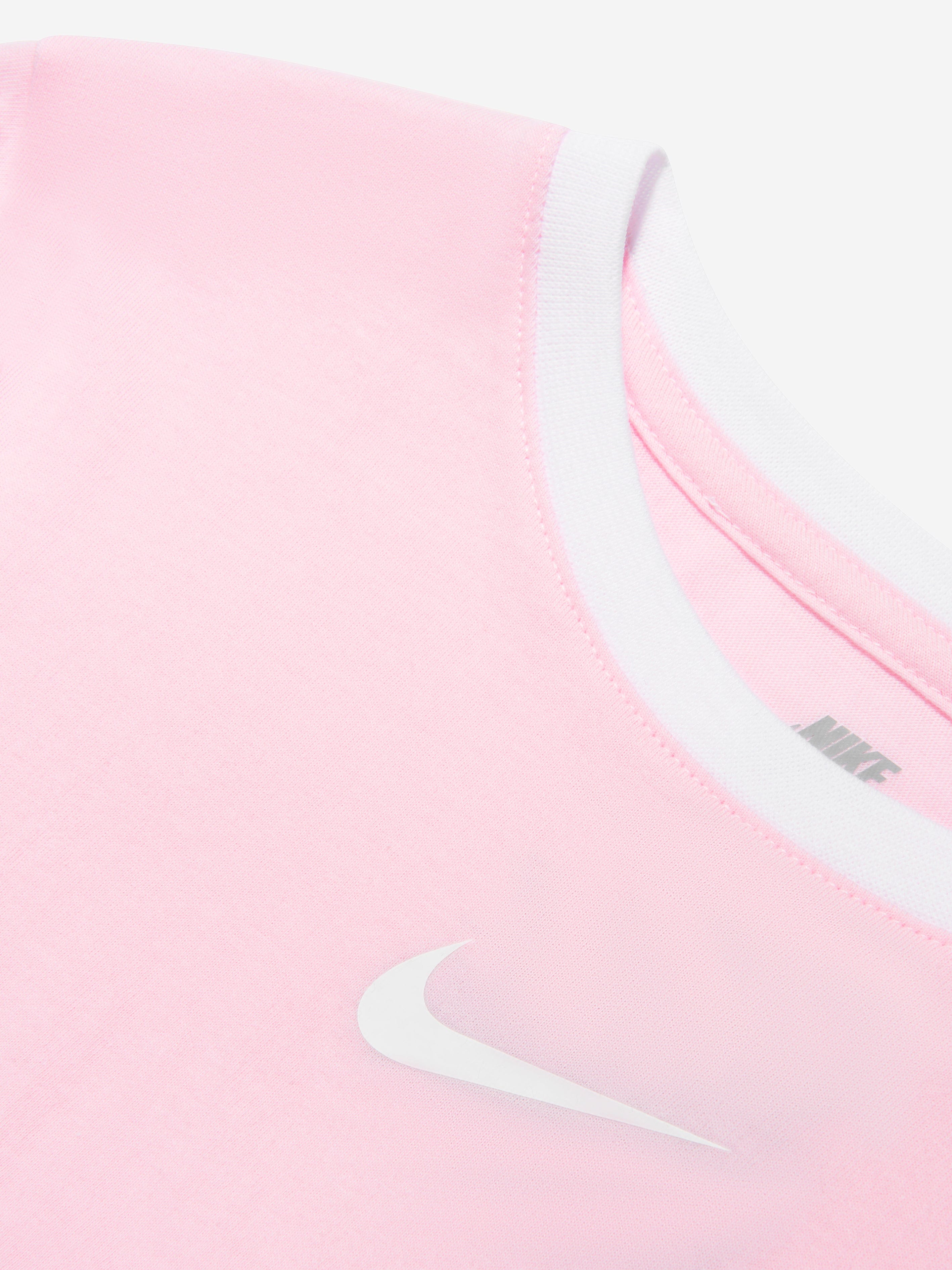 Nike Girls Swoosh Ringer T-Shirt in Pink